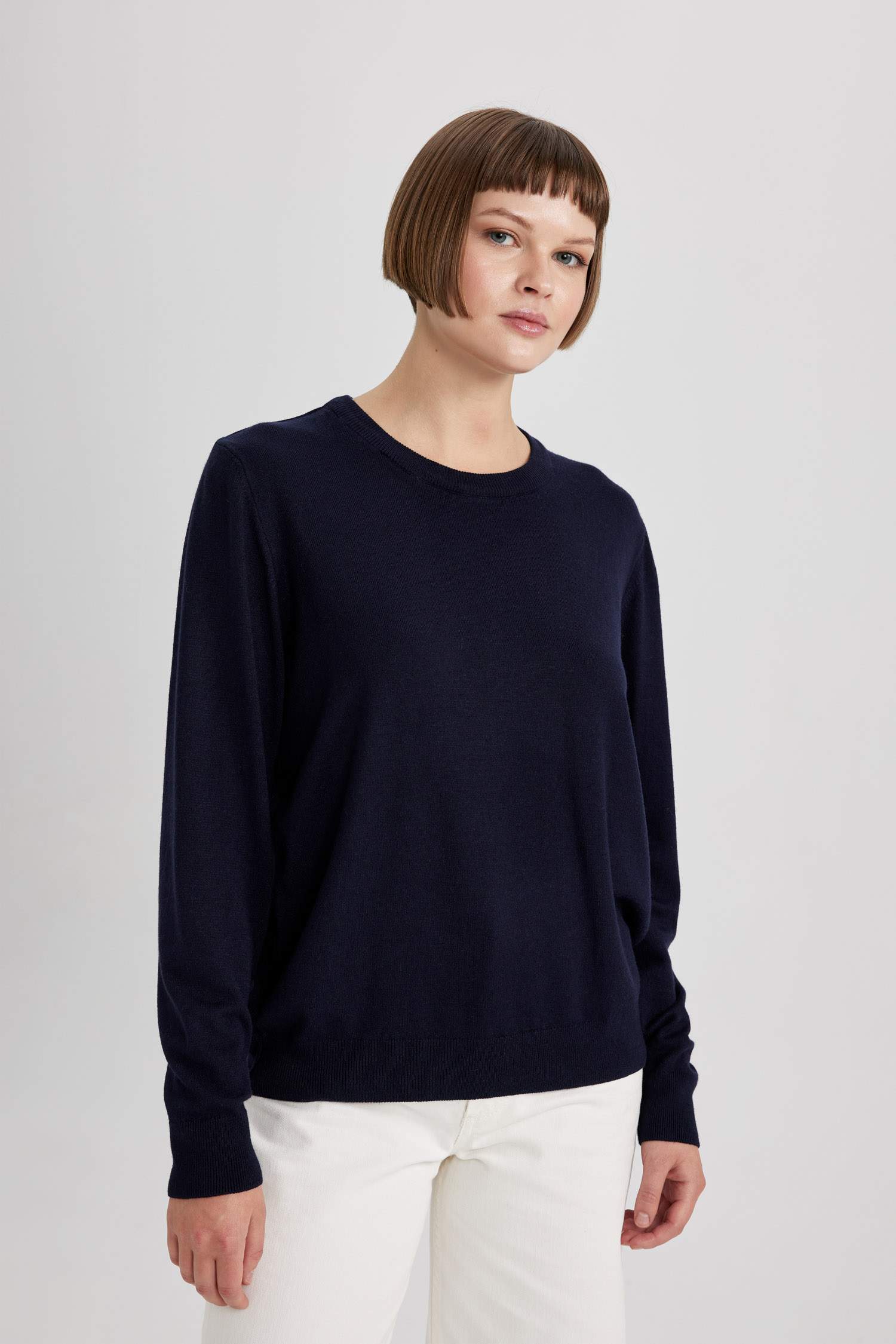 Regular Fit V Neck Premium Soft Wool Textured Knitted Pullover