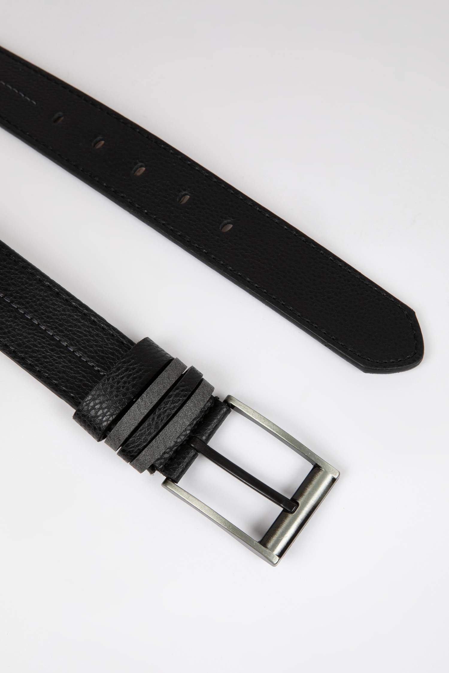 Black MEN Man Rectangle Clasp Faux Leather Classic Belt 2897802 | DeFacto