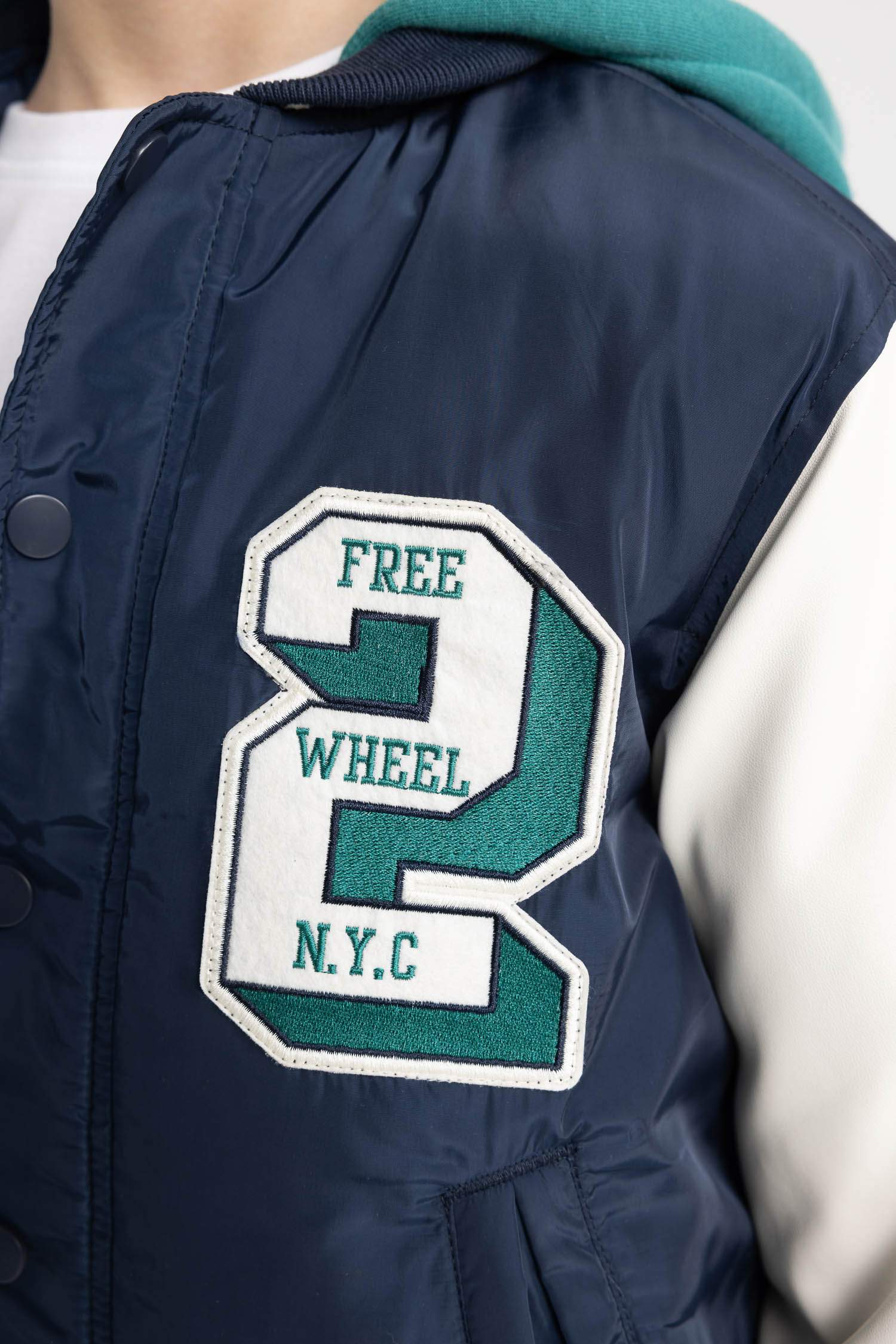 Boy Removable Hooded Bomber Jacket