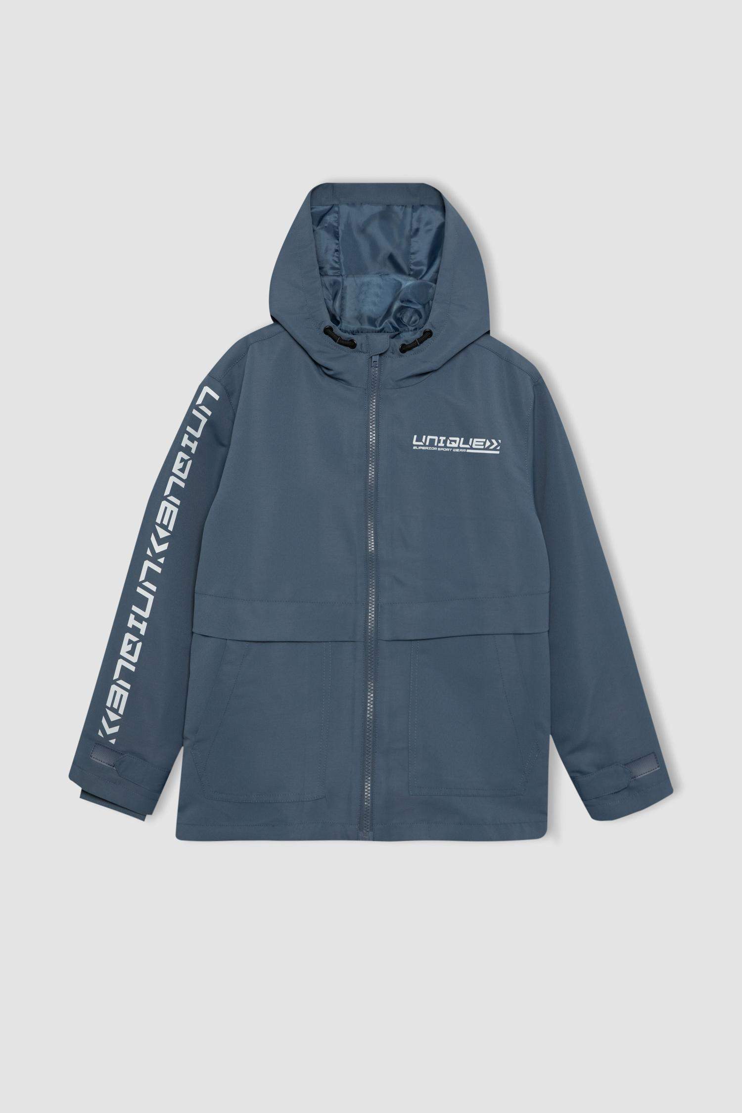 معطف مطر ولادي بغطاء للرأس مقاوم للهواء