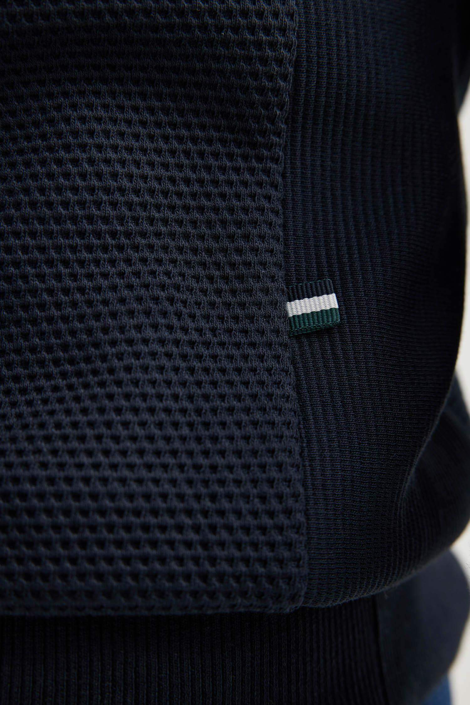 Regular Fit Crew Neck Printed Waffle Sweatshirt