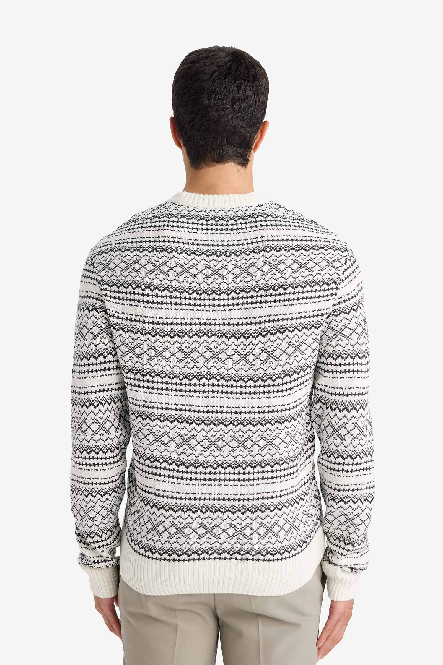 بلوفر تريكو قصة مريحة برقبة مستديرة