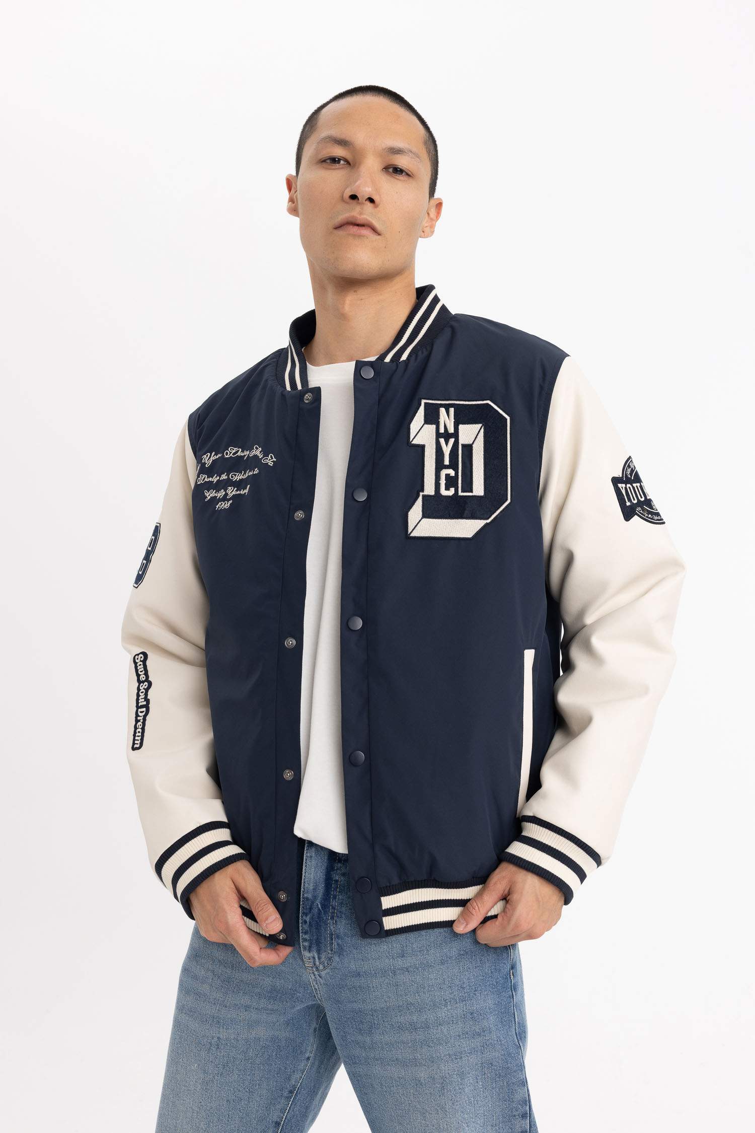 Waterproof Oversize Fit Faux Leather Bomber Jacket