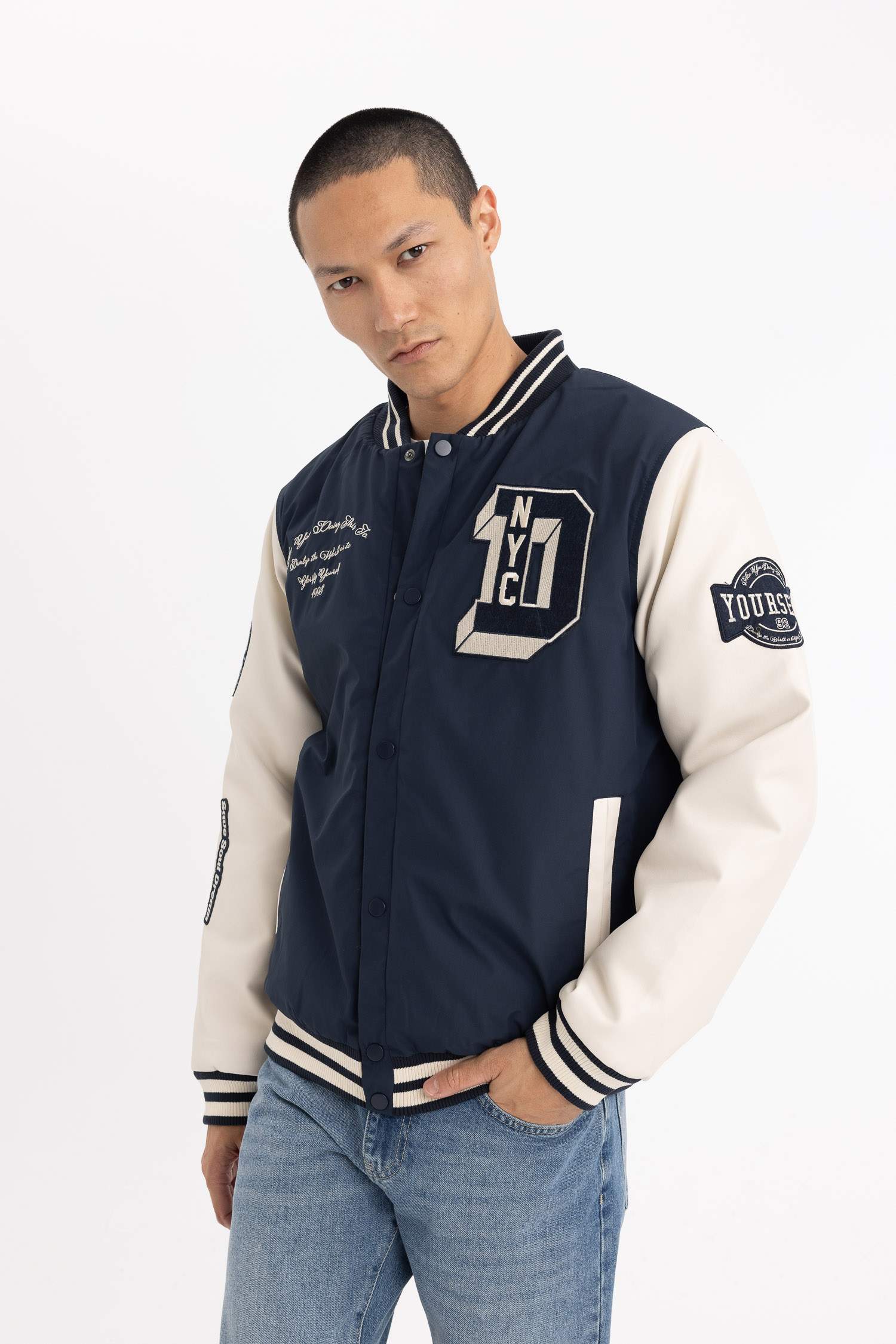 Waterproof Oversize Fit Faux Leather Bomber Jacket