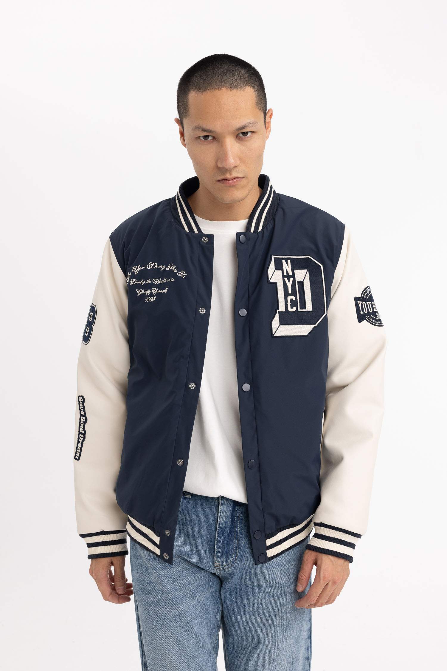 Waterproof Oversize Fit Faux Leather Bomber Jacket