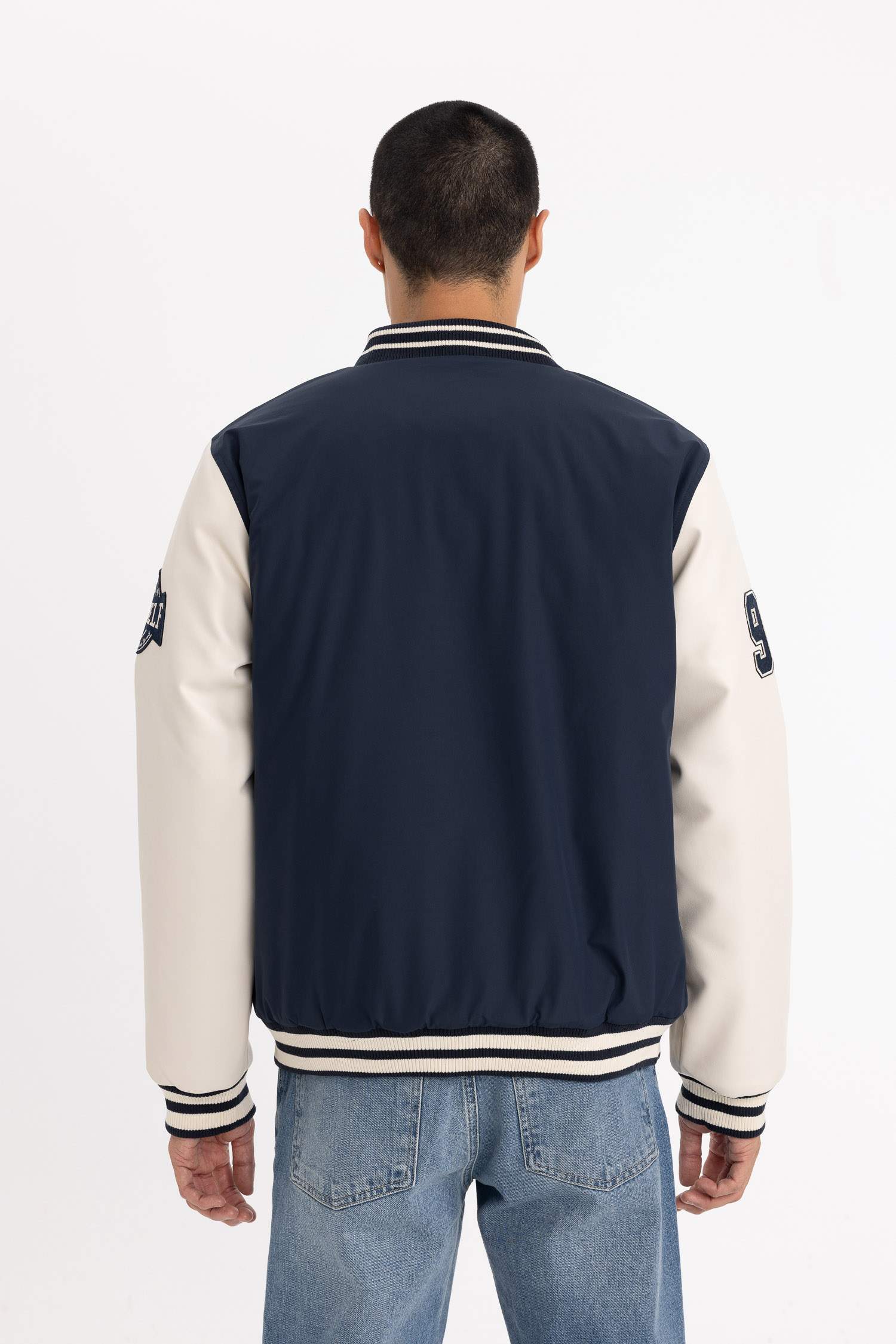 Waterproof Oversize Fit Faux Leather Bomber Jacket