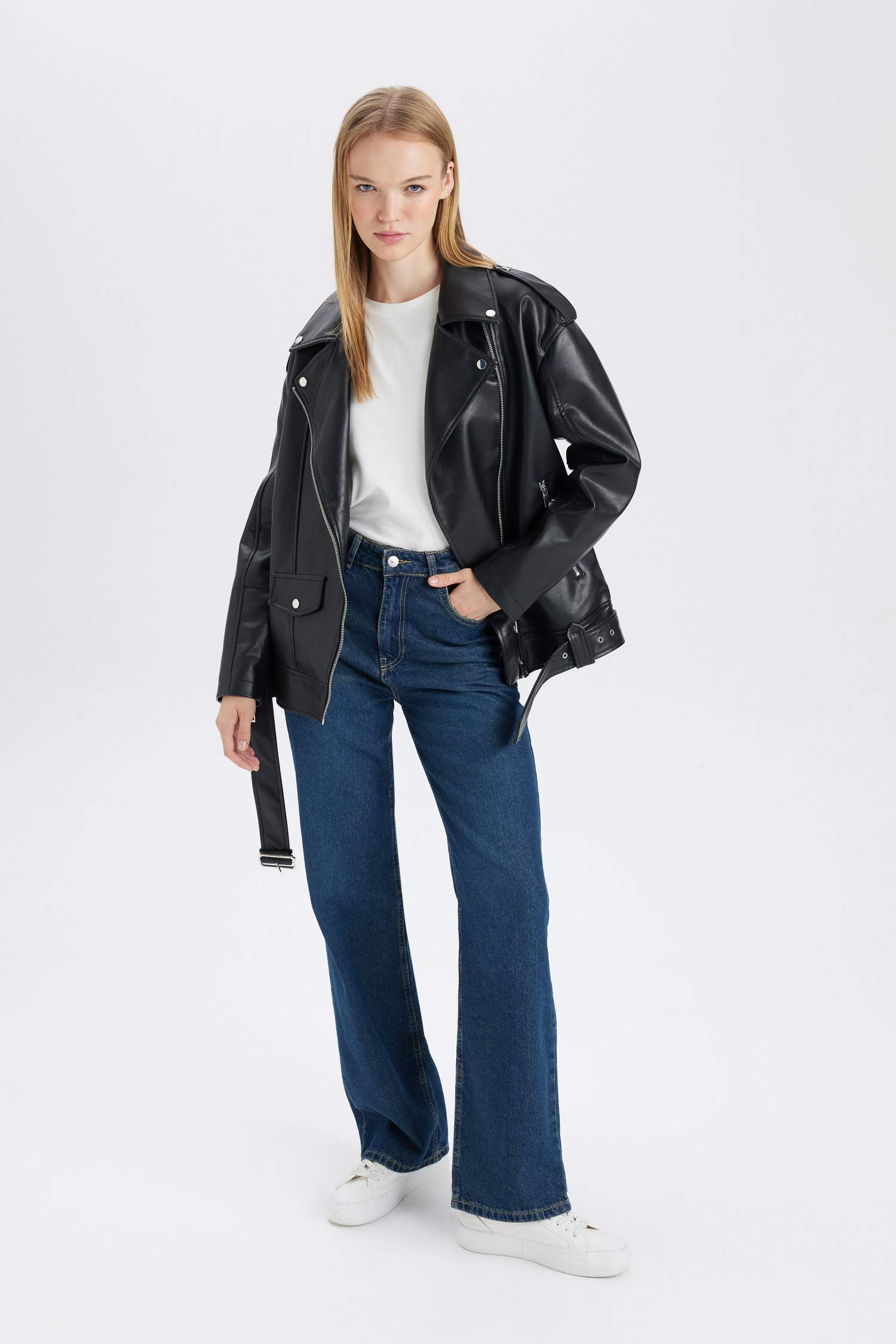 Oversize Fit Waterproof Faux Leather Jacket