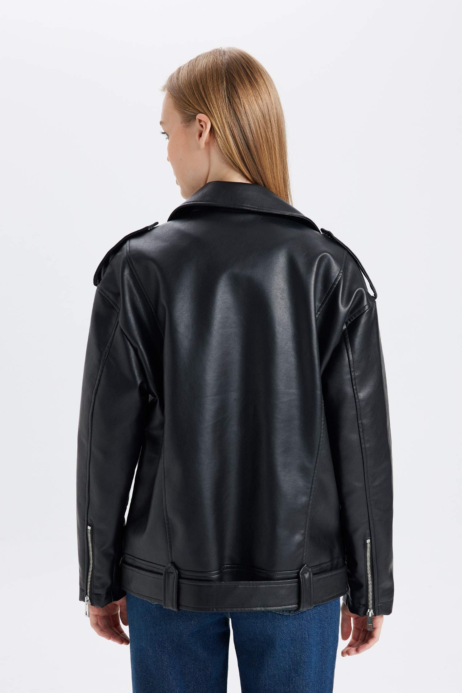 Oversize Fit Waterproof Faux Leather Jacket