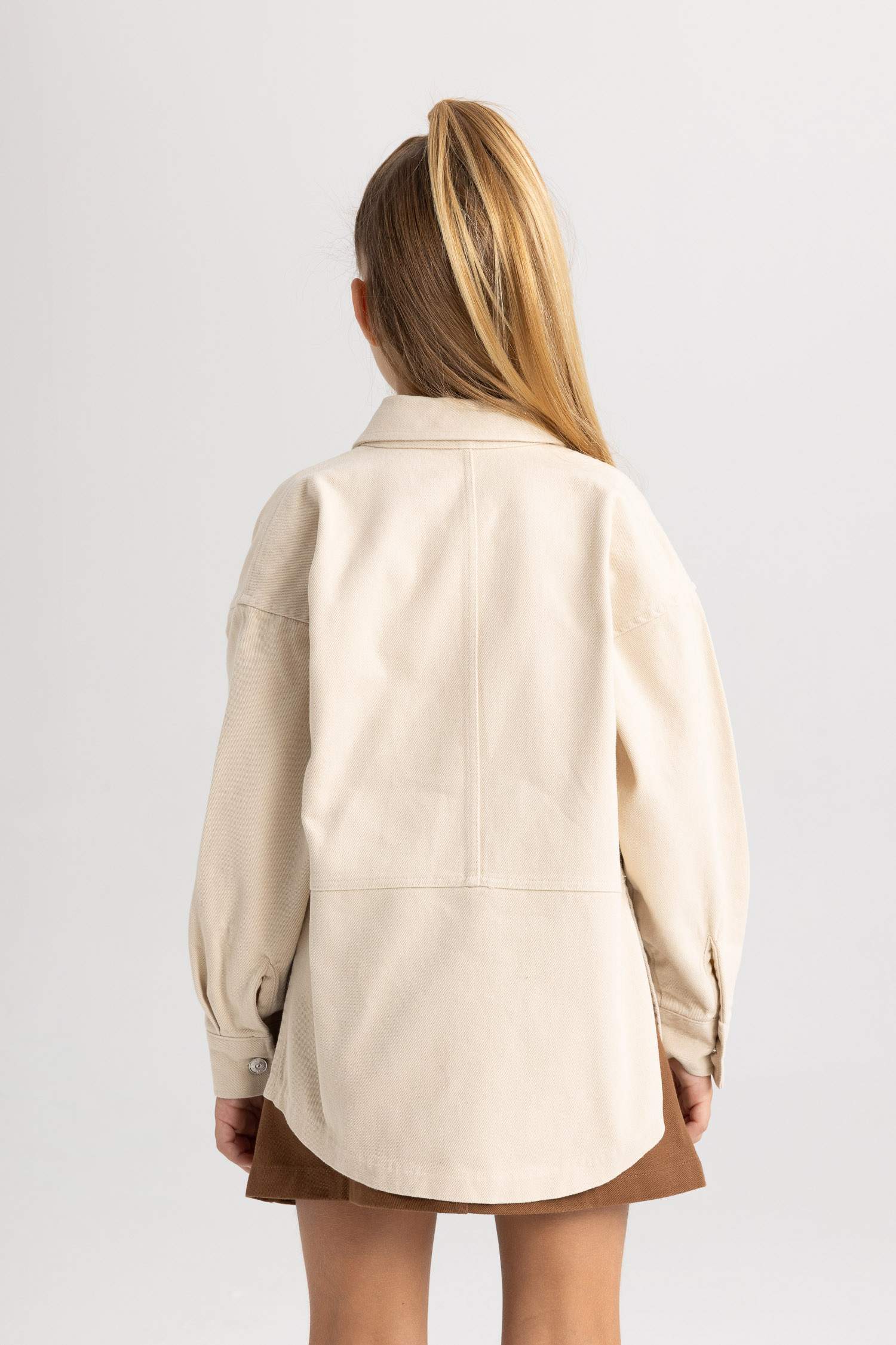 Рубашка с длинным рукавом из габардина для девочек