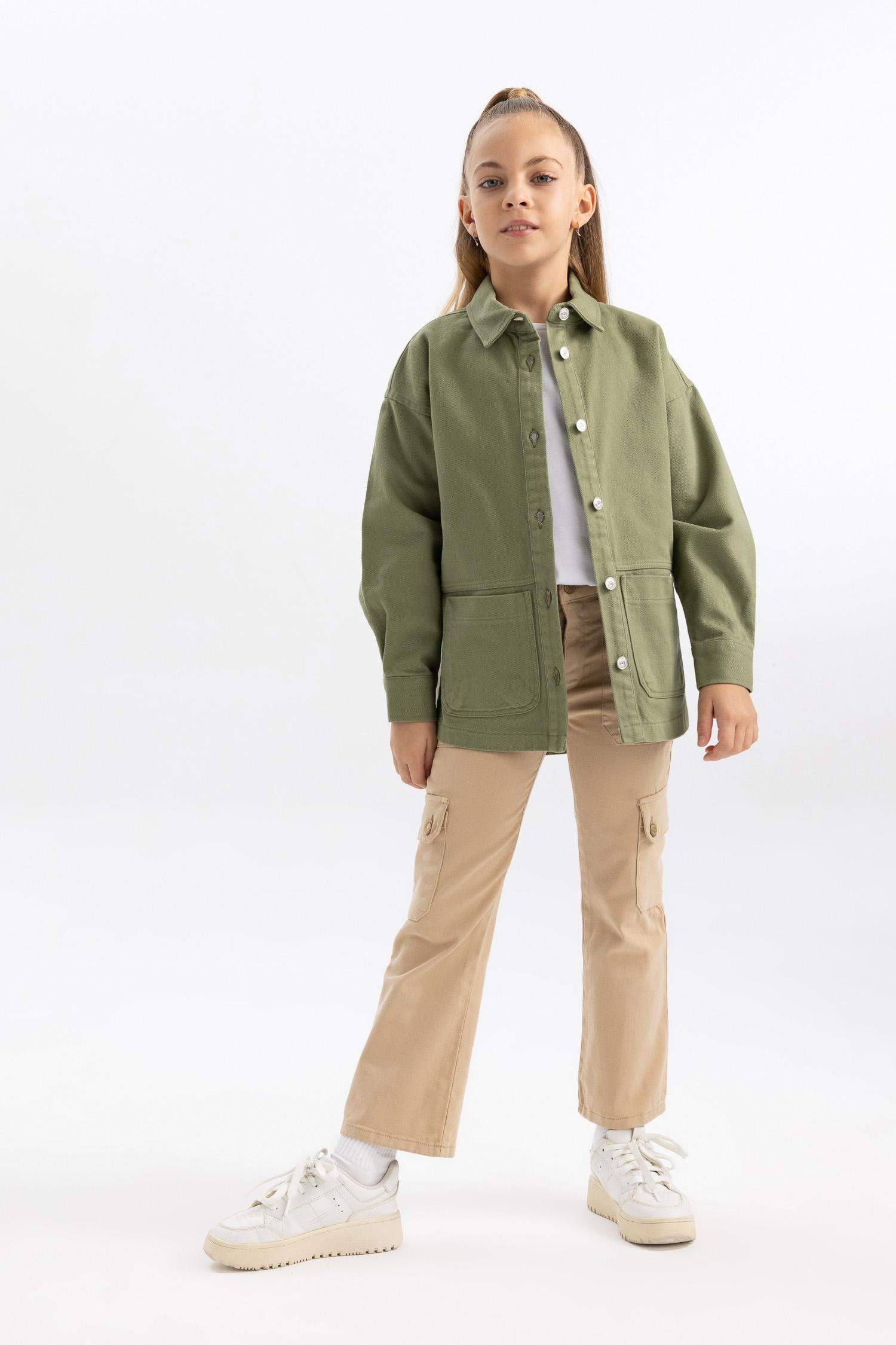 قميص بناتي جبردين كم طويل