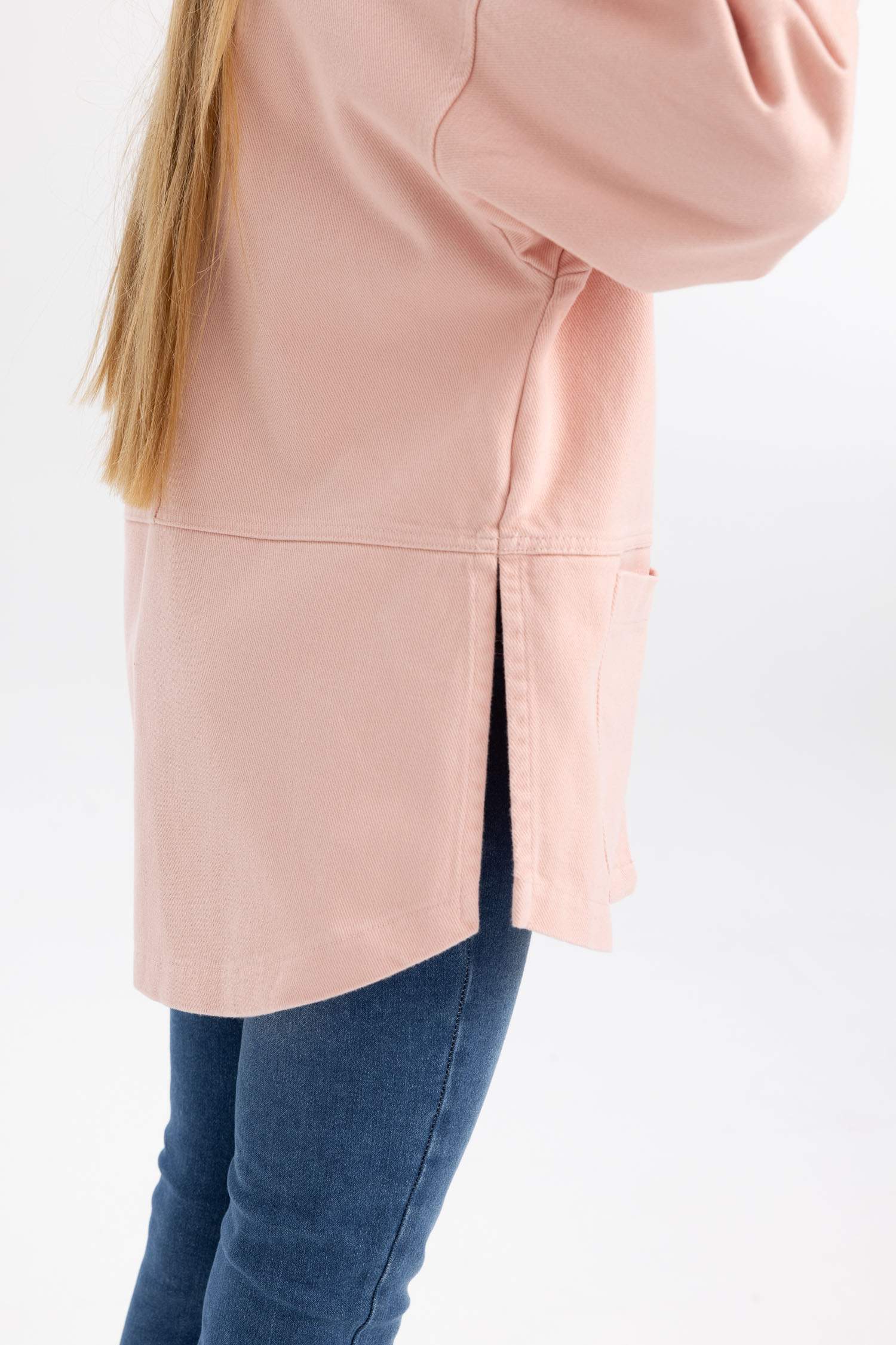 قميص بناتي جبردين كم طويل