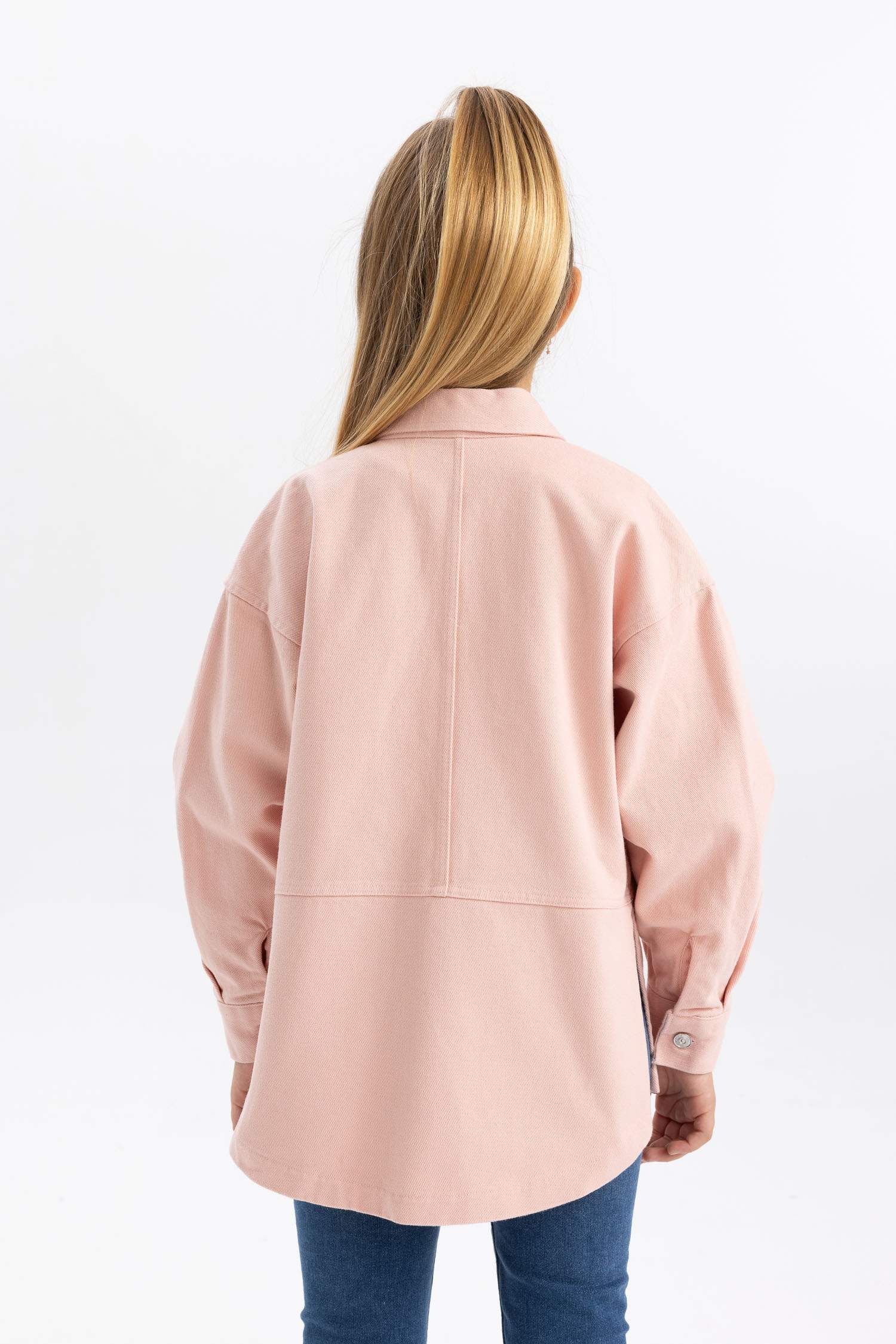 قميص بناتي جبردين كم طويل