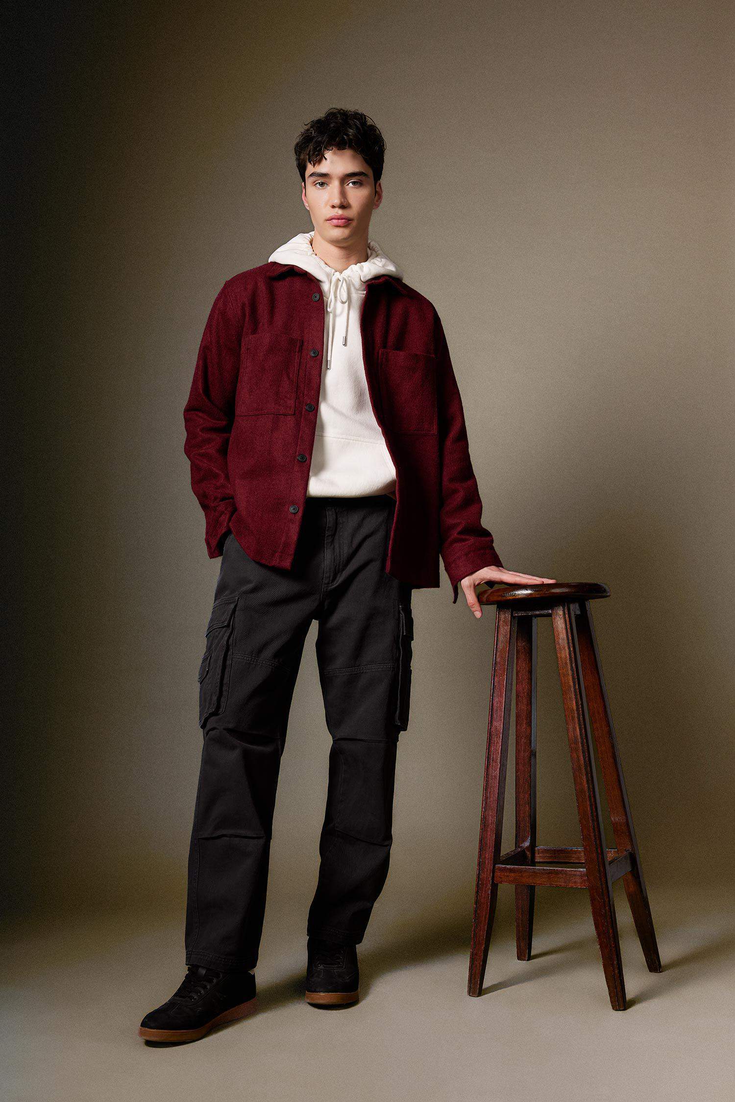 %100 Pamuk Pantolon Wide Leg Fit Geniş Kalıp Normal Bel Geniş Paça Kargo Cepli