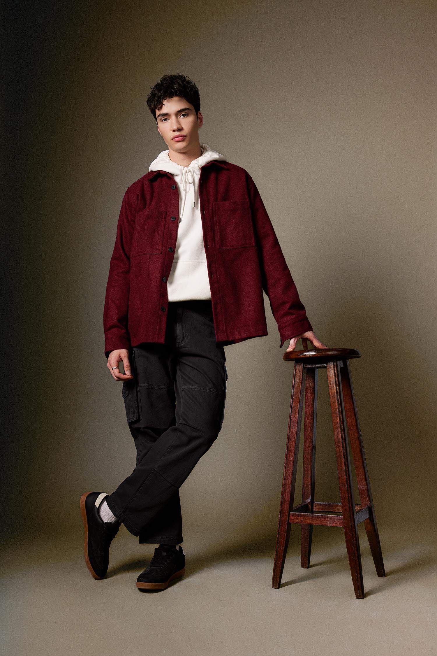 %100 Pamuk Pantolon Wide Leg Fit Geniş Kalıp Normal Bel Geniş Paça Kargo Cepli