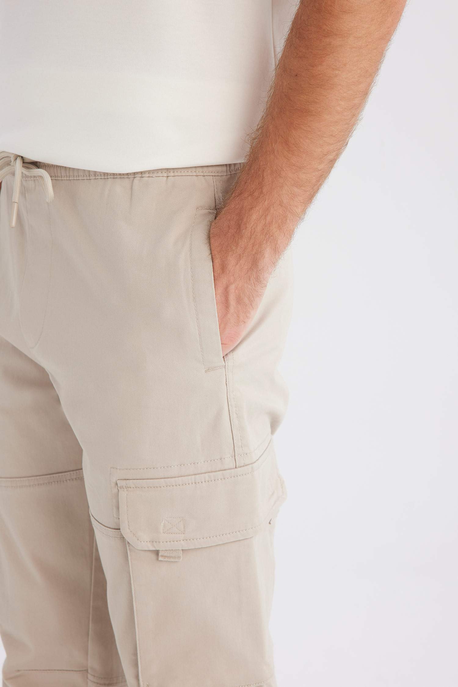 Regular Kargo Cepli Gabardin Jogger Pantolon