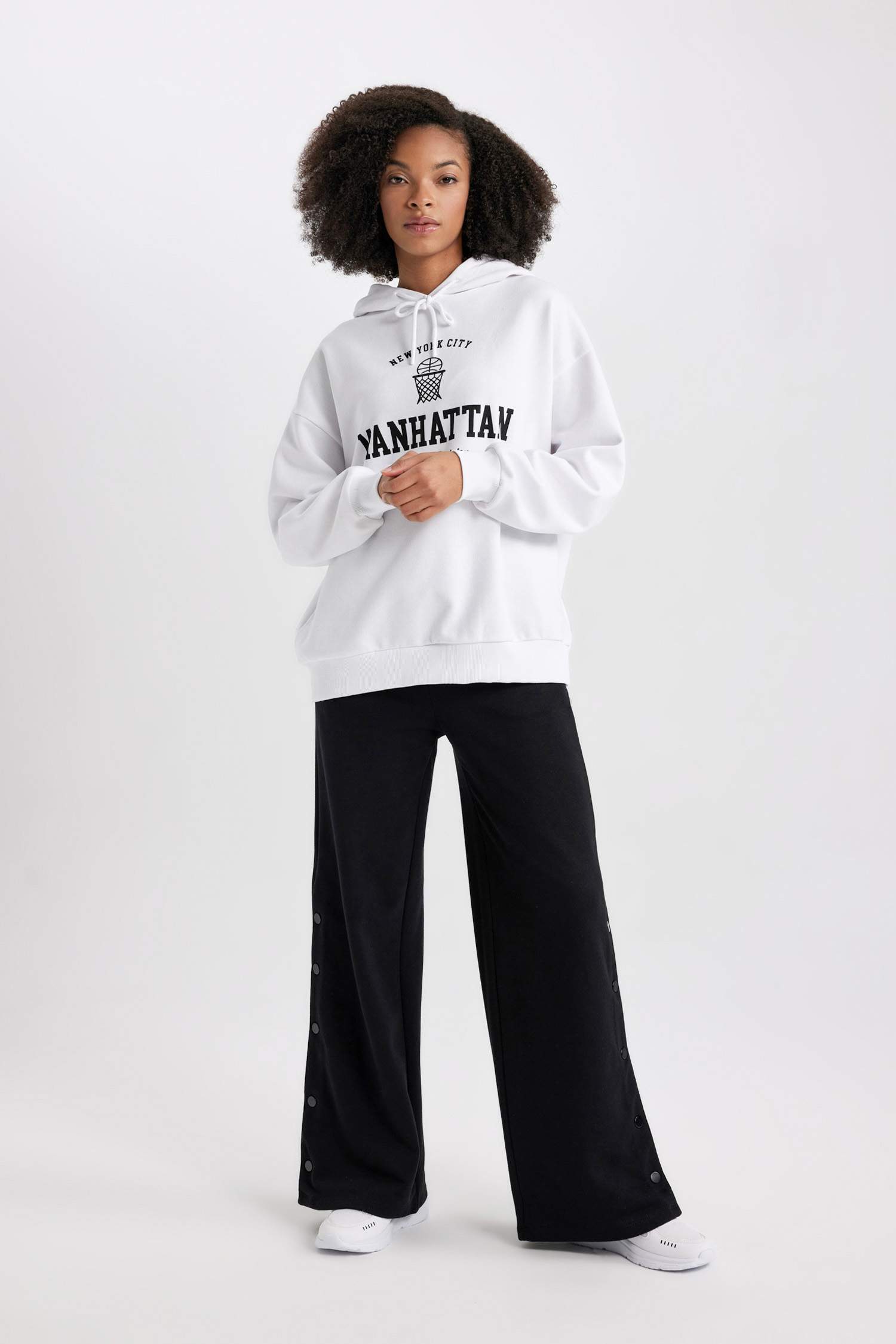 Oversize Fit Slogan Long Sleeve Sweatshirt