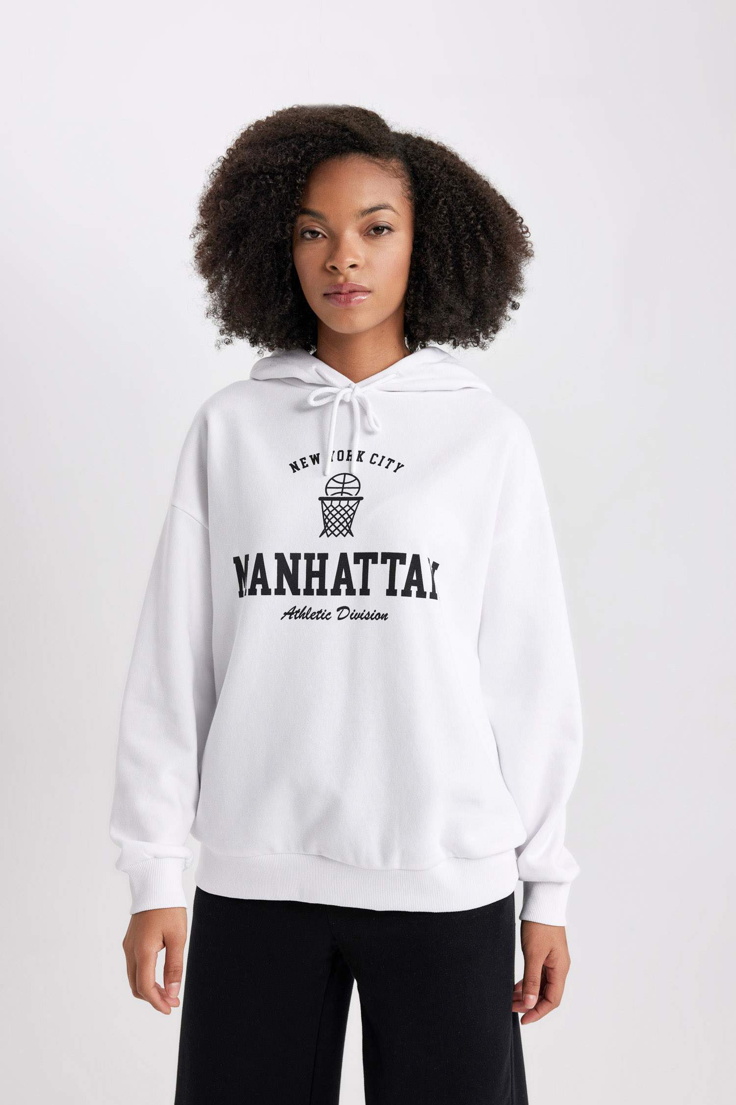 Oversize Fit Slogan Long Sleeve Sweatshirt