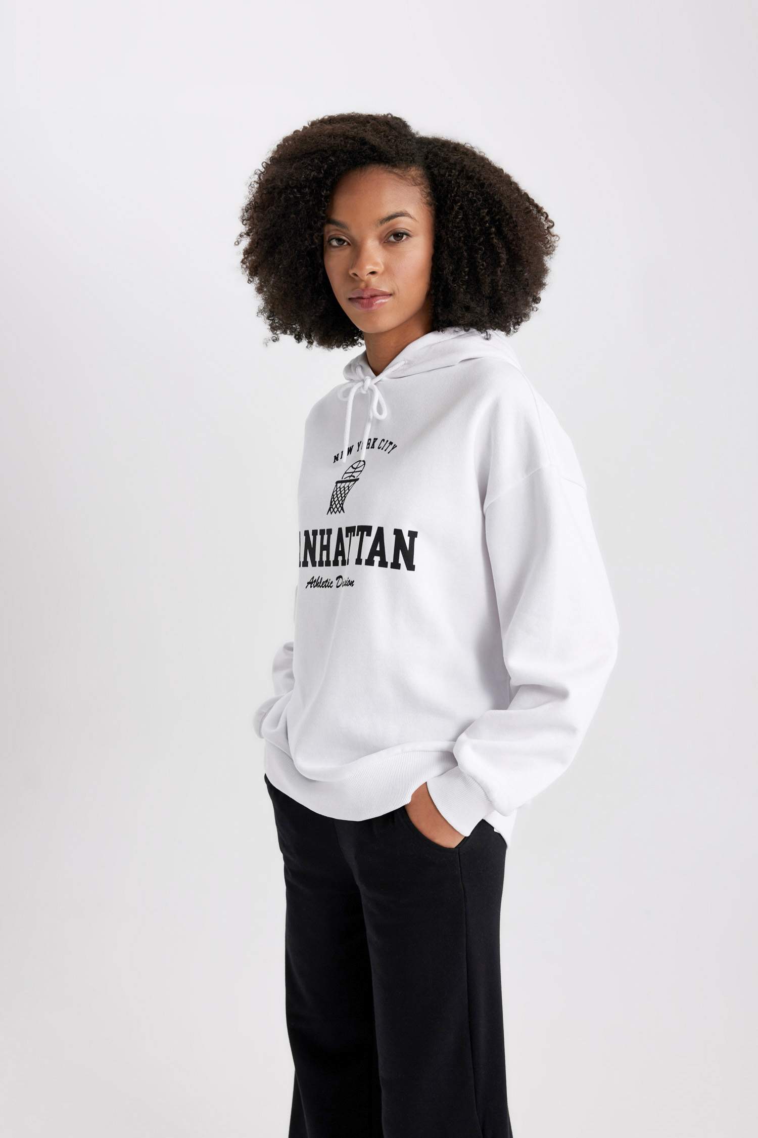 Oversize Fit Slogan Long Sleeve Sweatshirt