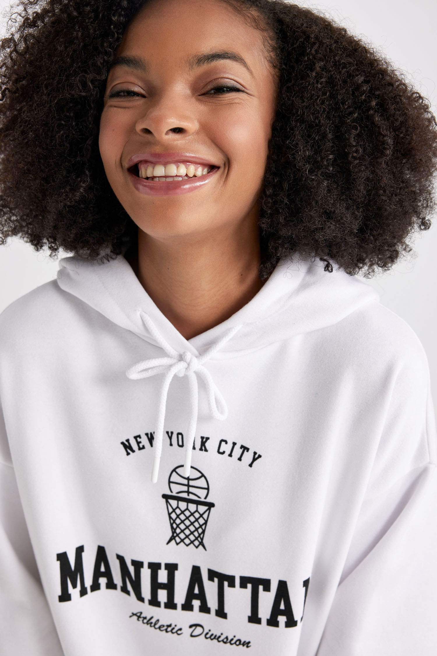 Oversize Fit Slogan Long Sleeve Sweatshirt