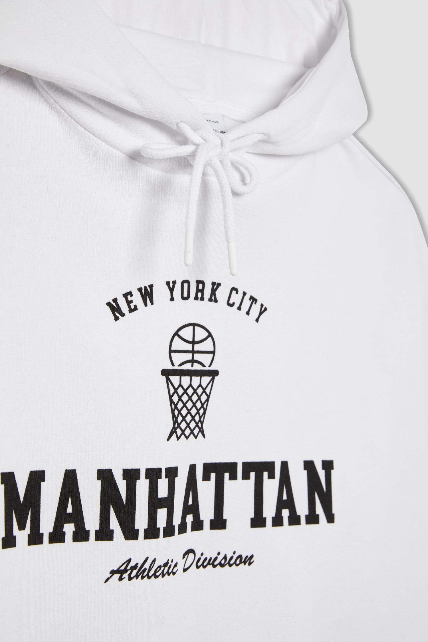 Oversize Fit Slogan Long Sleeve Sweatshirt