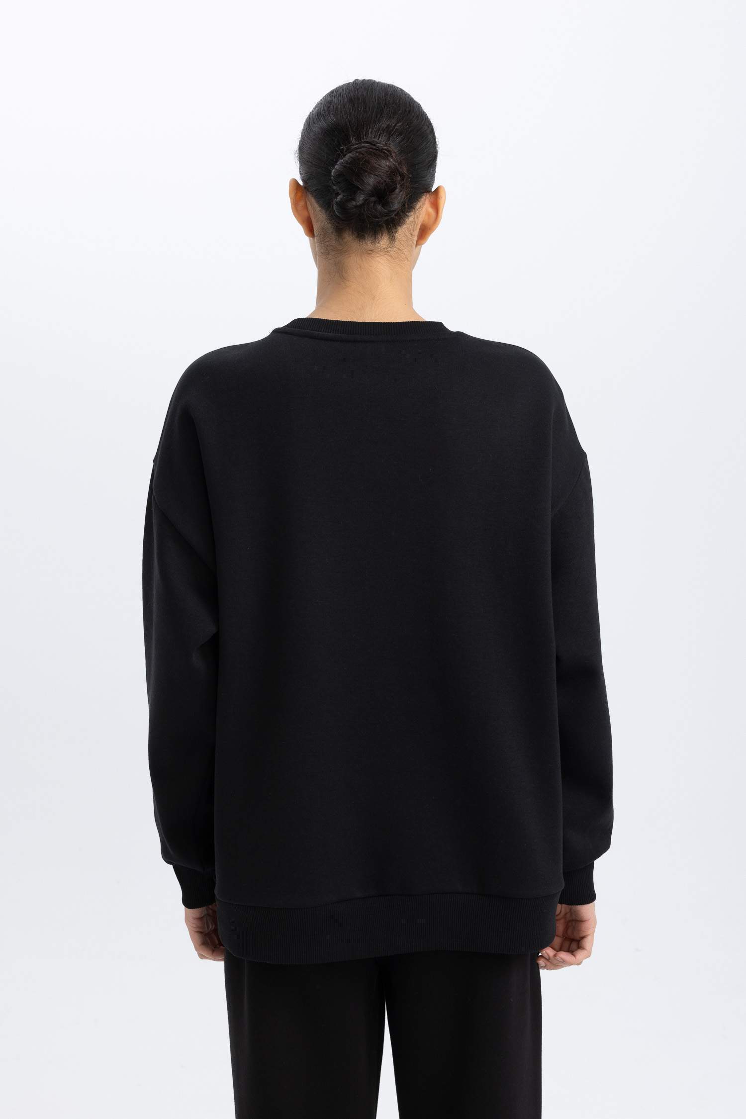 DeFactoFit Oversize Fit Printed Hooded Thick Sweatshirt