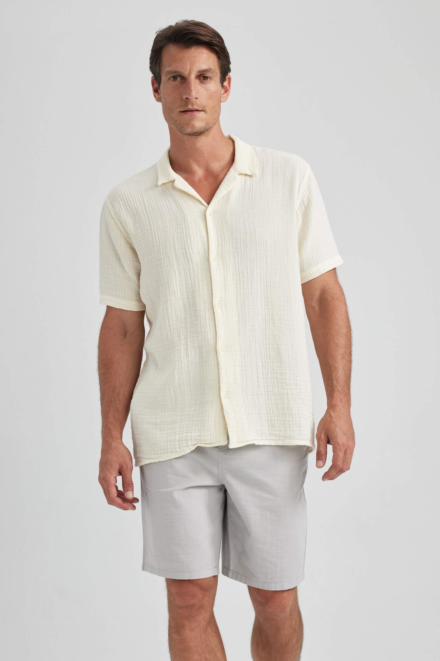 Regular Fit Linen Look Shorts