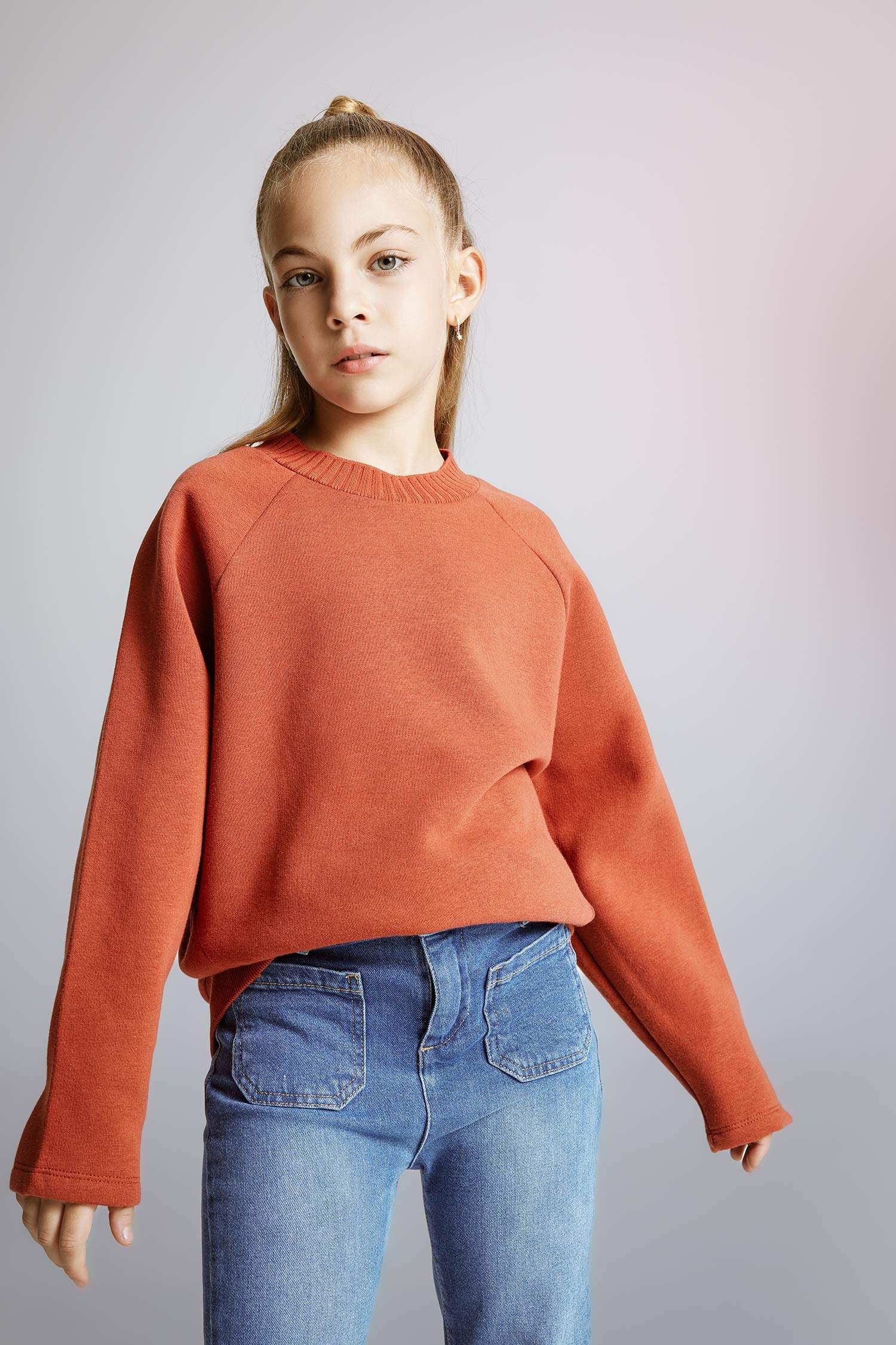 Қыздарға үлкен пішім дөңгелек жаға Свитер