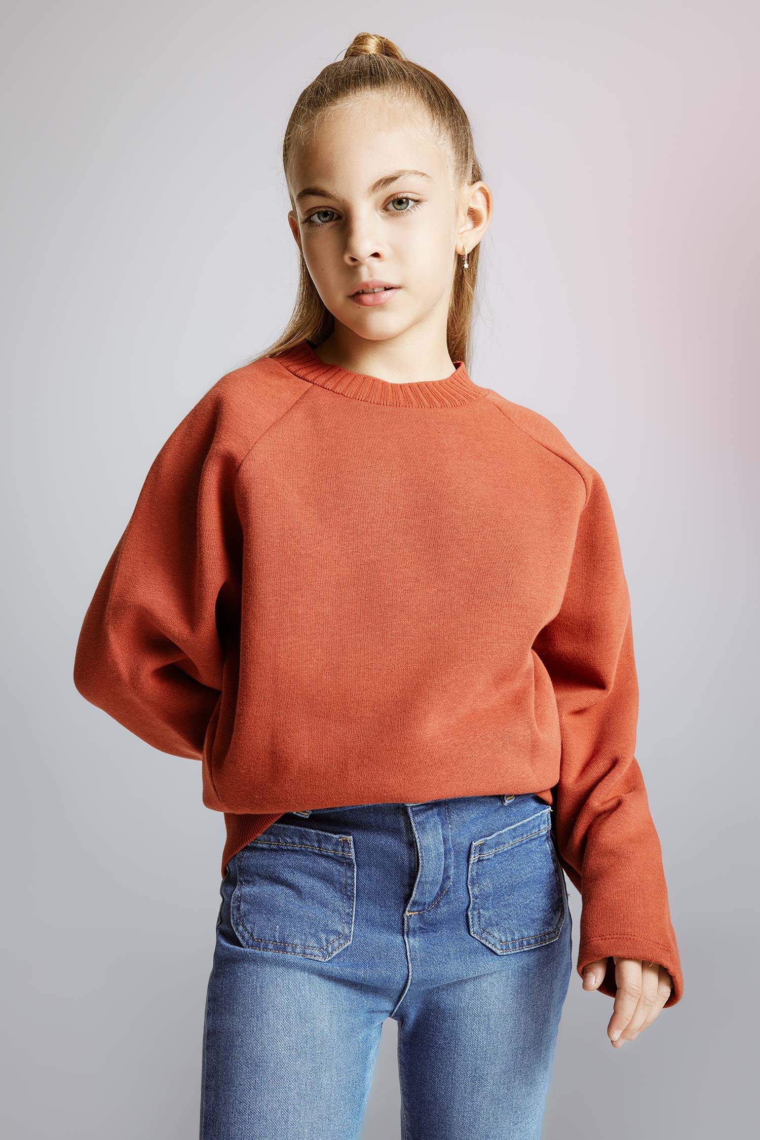 Қыздарға үлкен пішім дөңгелек жаға Свитер