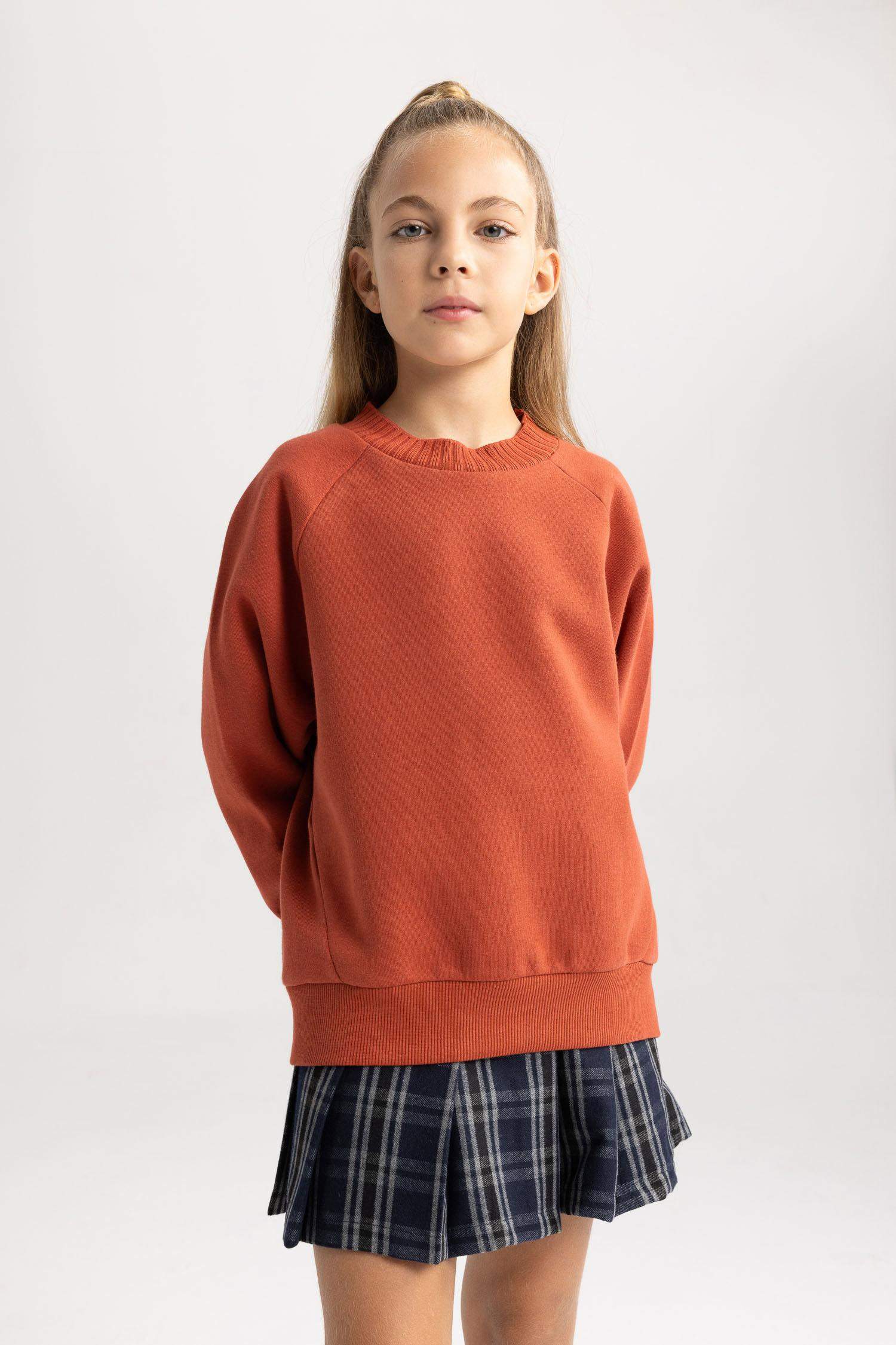 Қыздарға үлкен пішім дөңгелек жаға Свитер