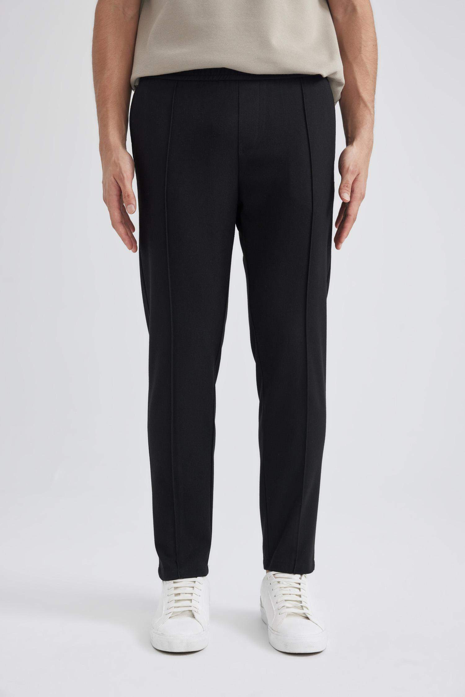 Crop Pantolon Yün Görünümlü Düz Paça