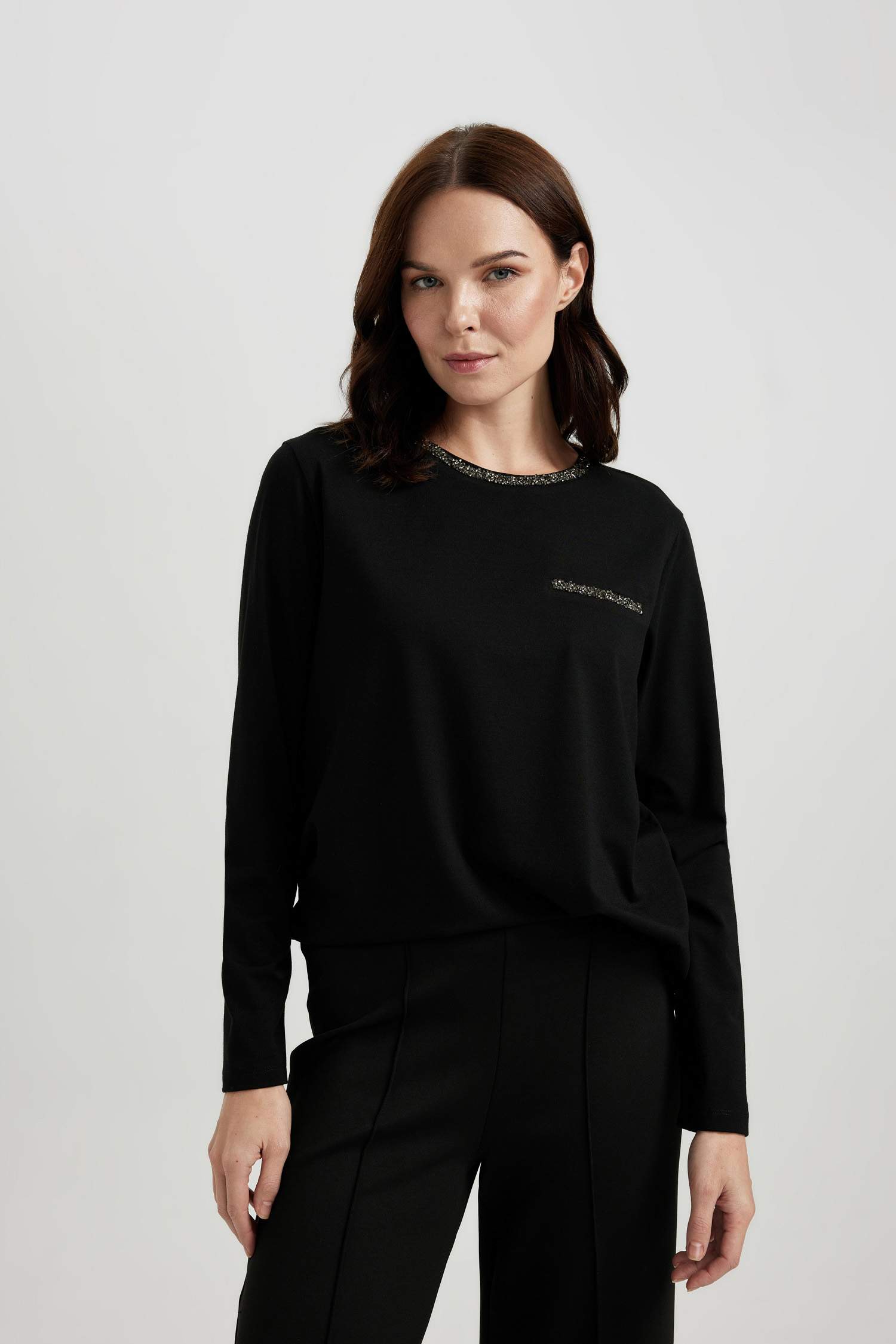 Regular Fit Crew Neck Long Sleeve T-Shirt