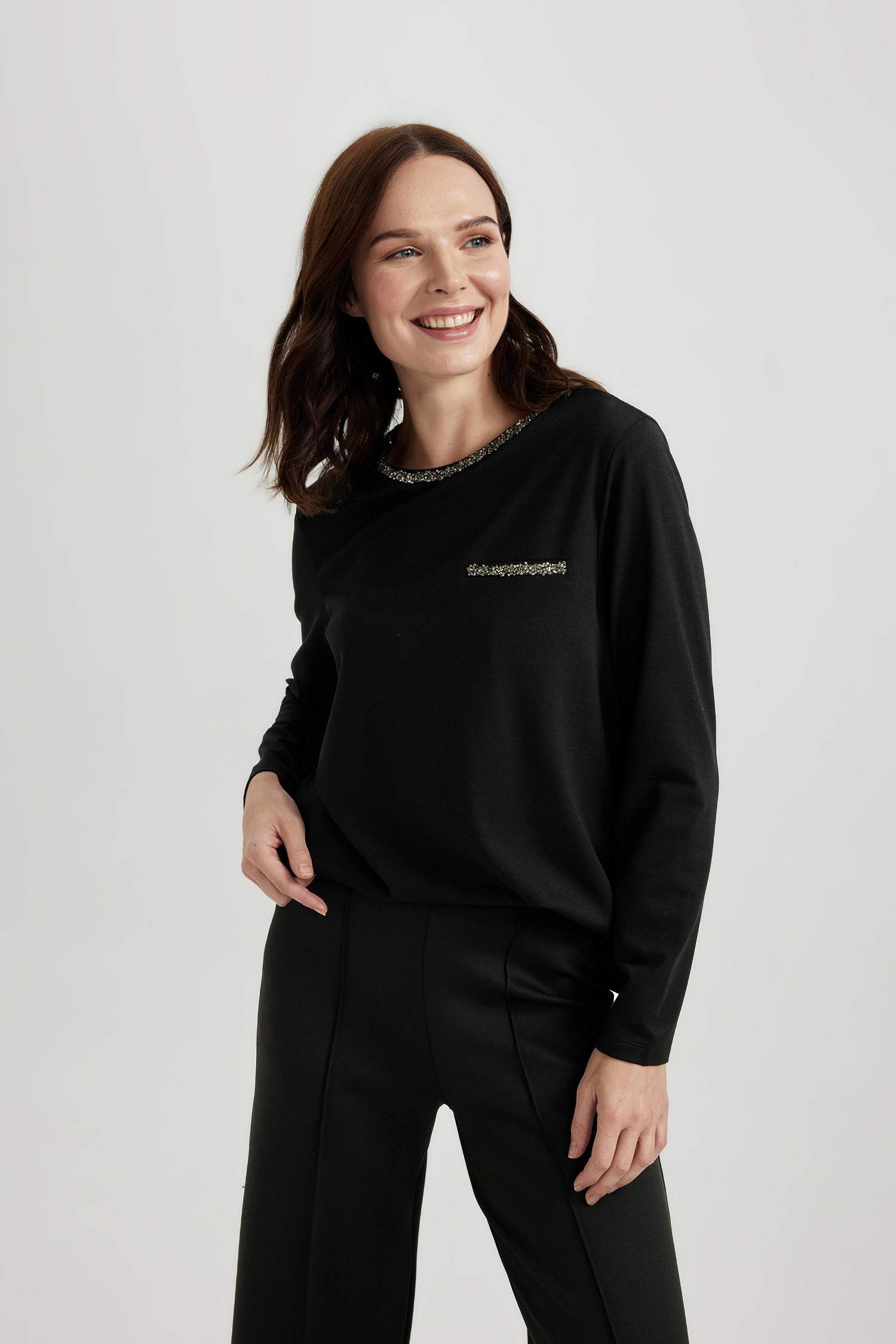 Regular Fit Crew Neck Long Sleeve T-Shirt