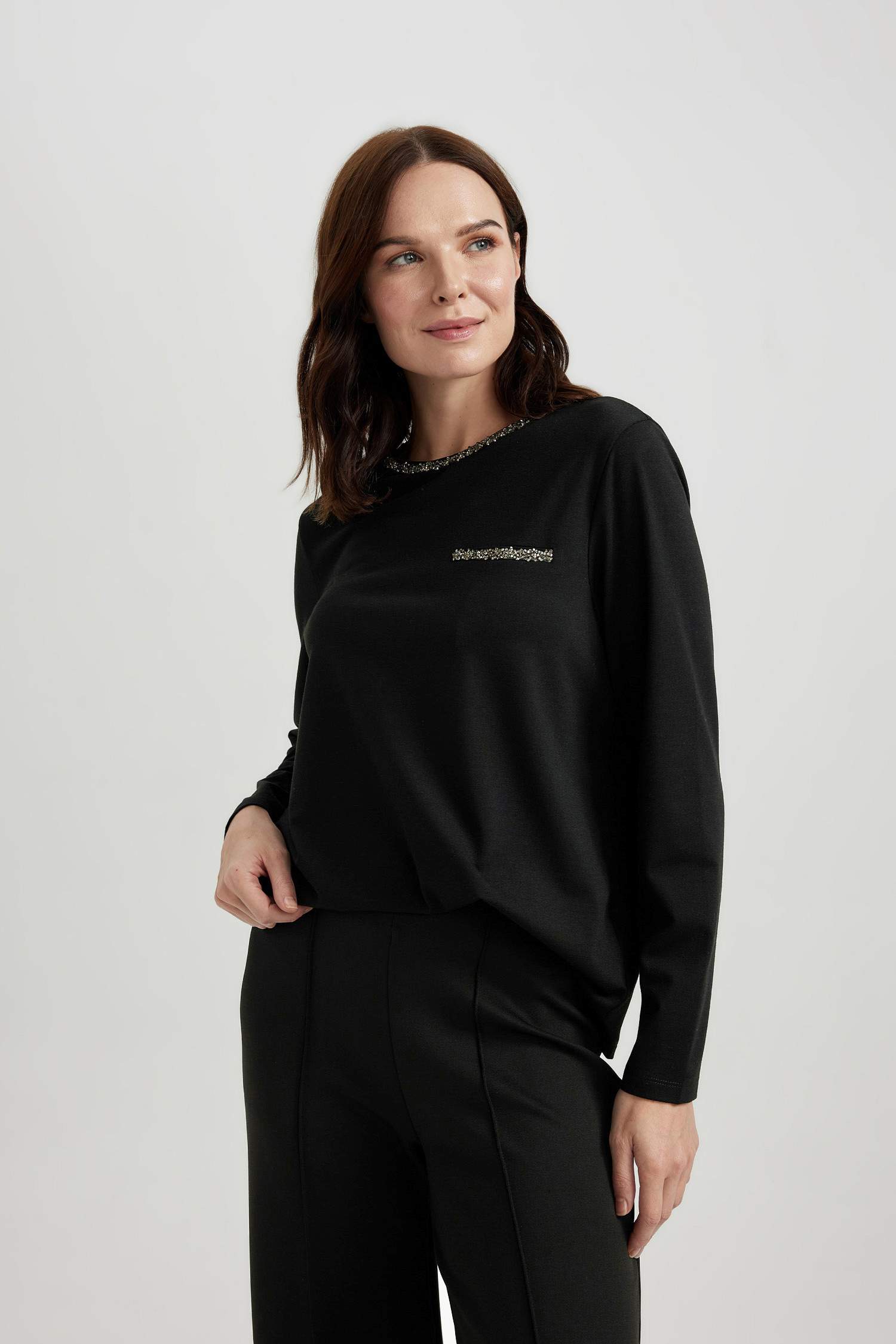 Regular Fit Crew Neck Long Sleeve T-Shirt