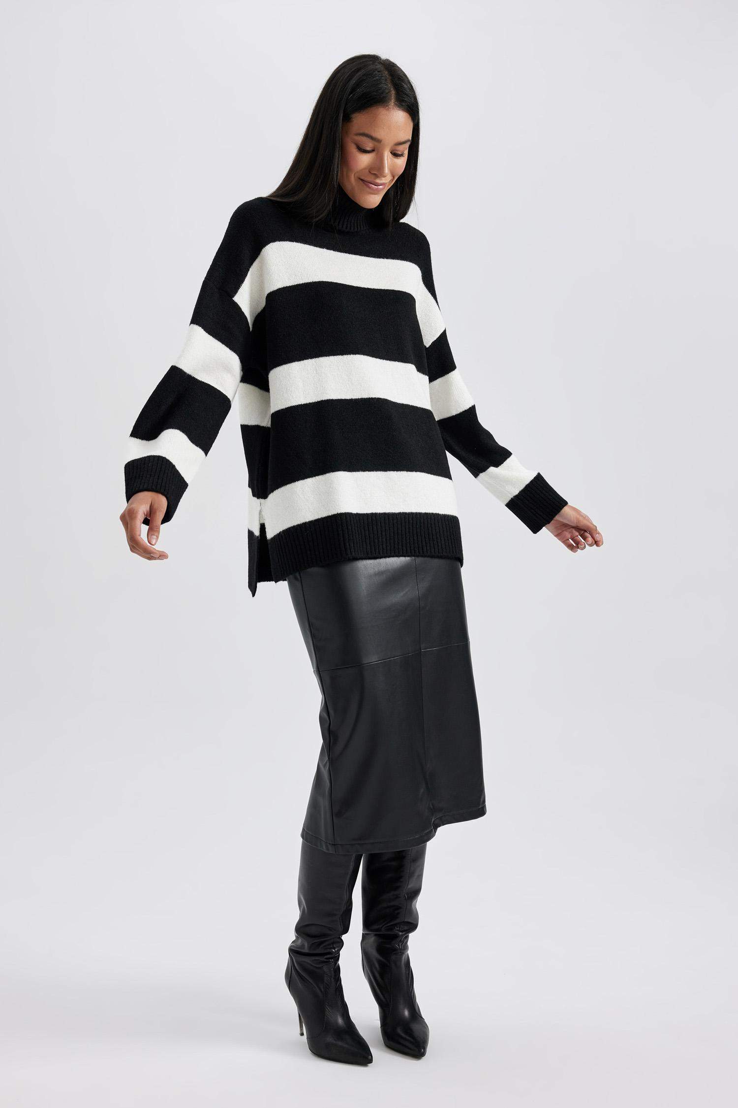 Юбка миди из искусственной кожи