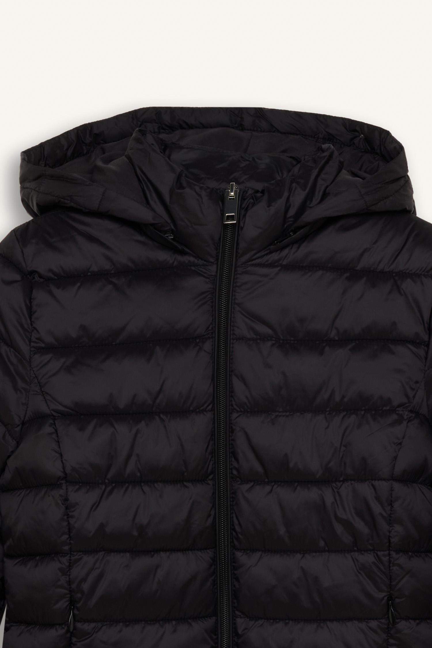 Su Geçirmez Hafif Şişme Mont Kapüşonlu Kapitoneli Fermuarlı Cepli Basic Düz Mevsimlik