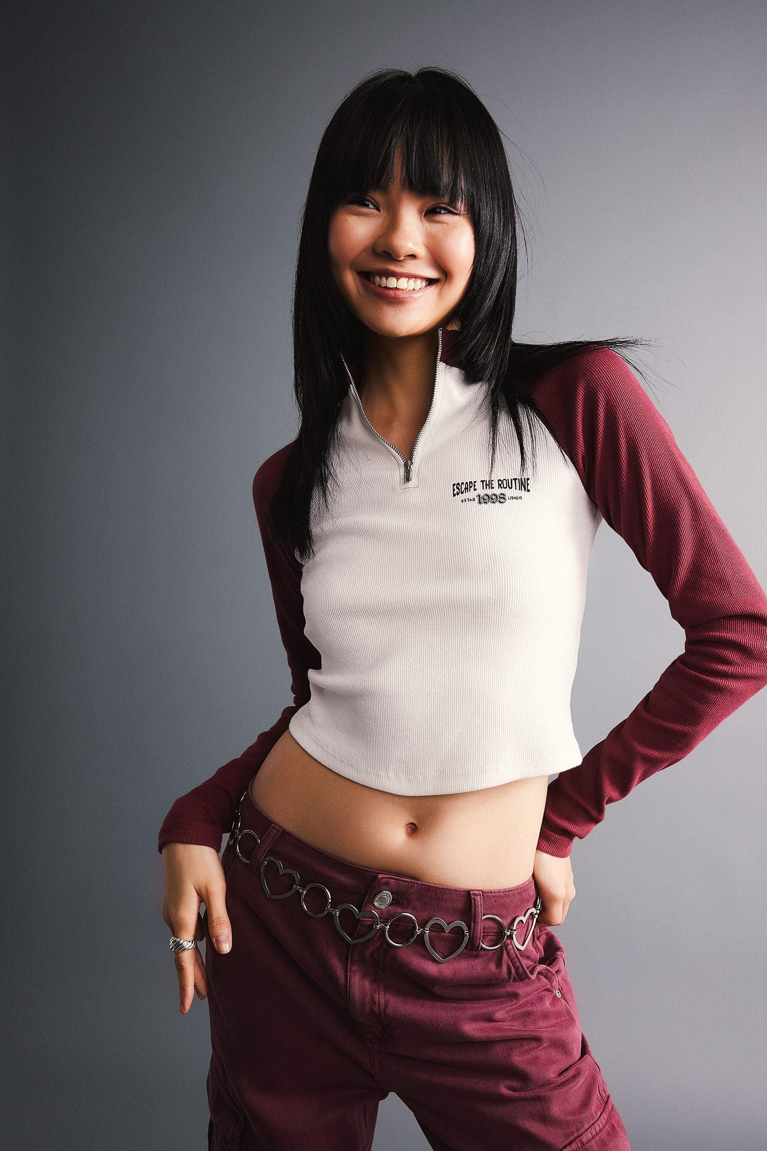 Fitted Fitilli Kaşkorse Uzun Kollu Tişört