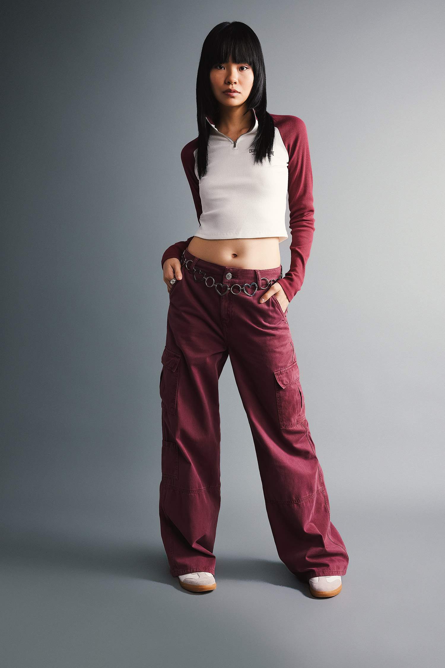 Fitted Fitilli Kaşkorse Uzun Kollu Tişört