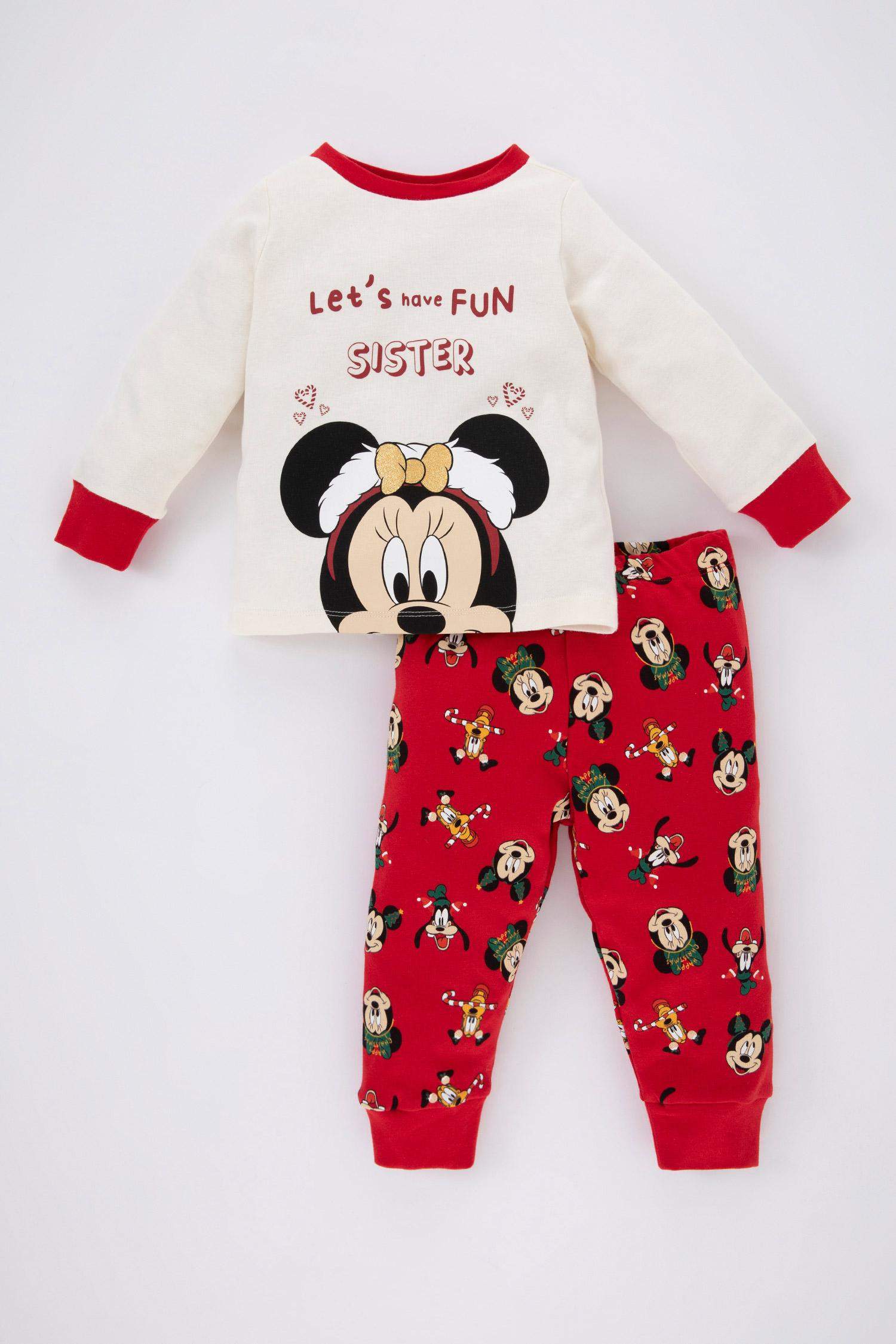 Pyjama à Manches Longues Imprimé Disney Mickey & Minnie Pour Bébé Fille