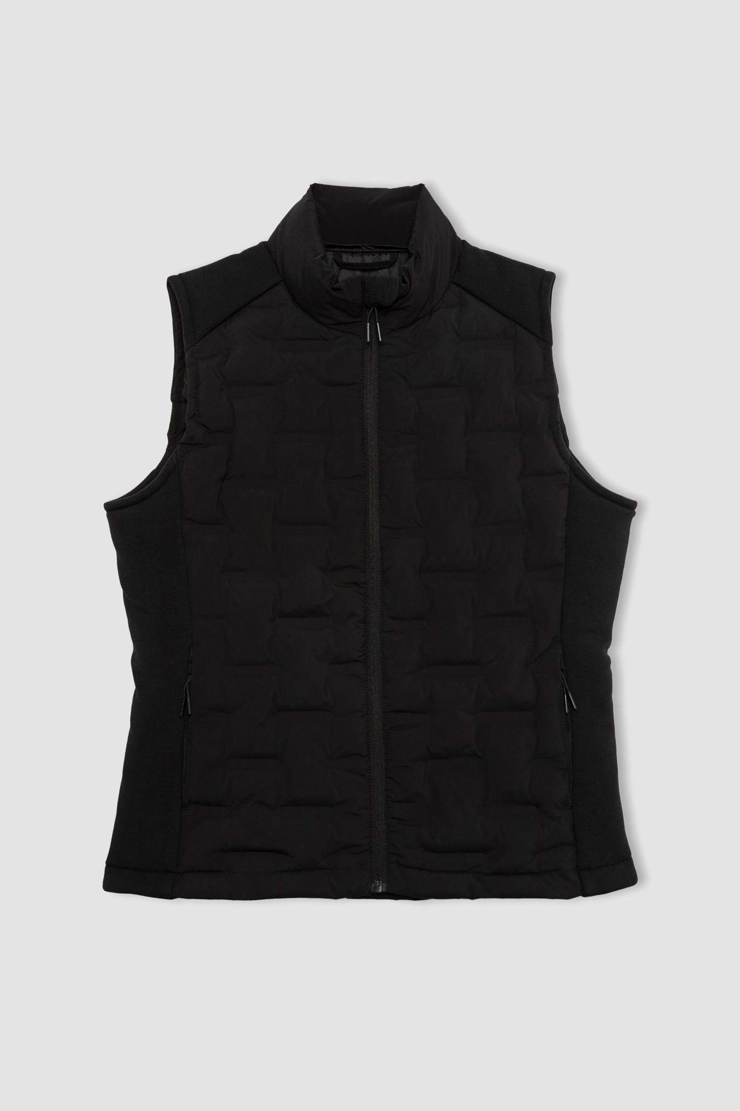 Su İtici Rüzgar Geçirmez Slim Fit Dar Kesim Fermuarlı Şişme Sporcu Yelek