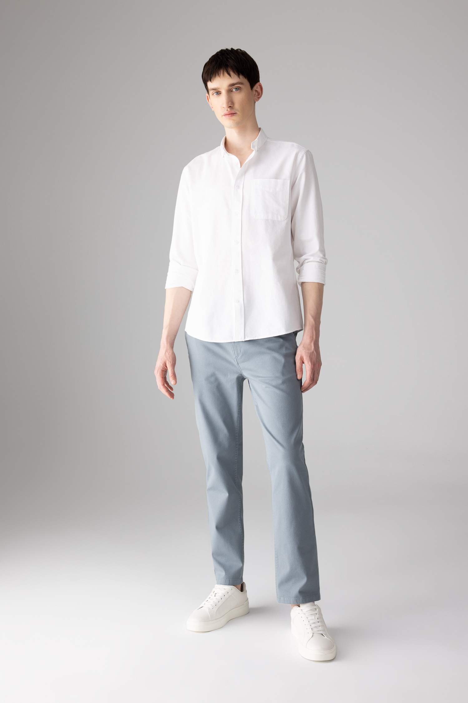 Regular Fit Normal Kesim Gabardin Chino Kanvas Pantolon Yazlık Fermuar Cepli Düz Paça