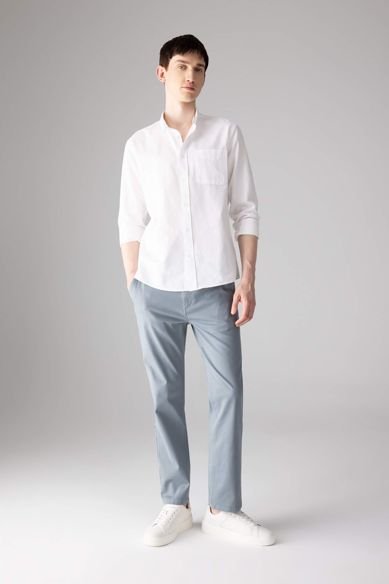 Regular Fit Normal Kesim Gabardin Chino Kanvas Pantolon Yazlık Fermuar Cepli Düz Paça