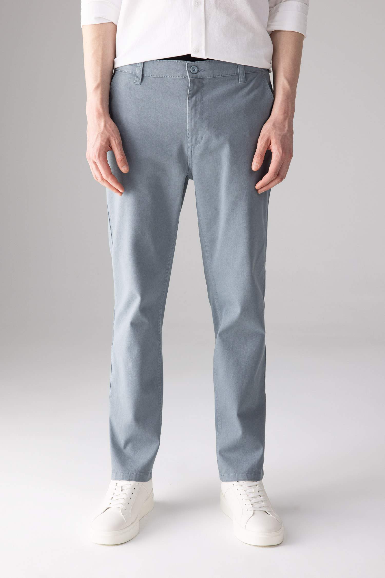 Regular Fit Normal Kesim Gabardin Chino Kanvas Pantolon Yazlık Fermuar Cepli Düz Paça