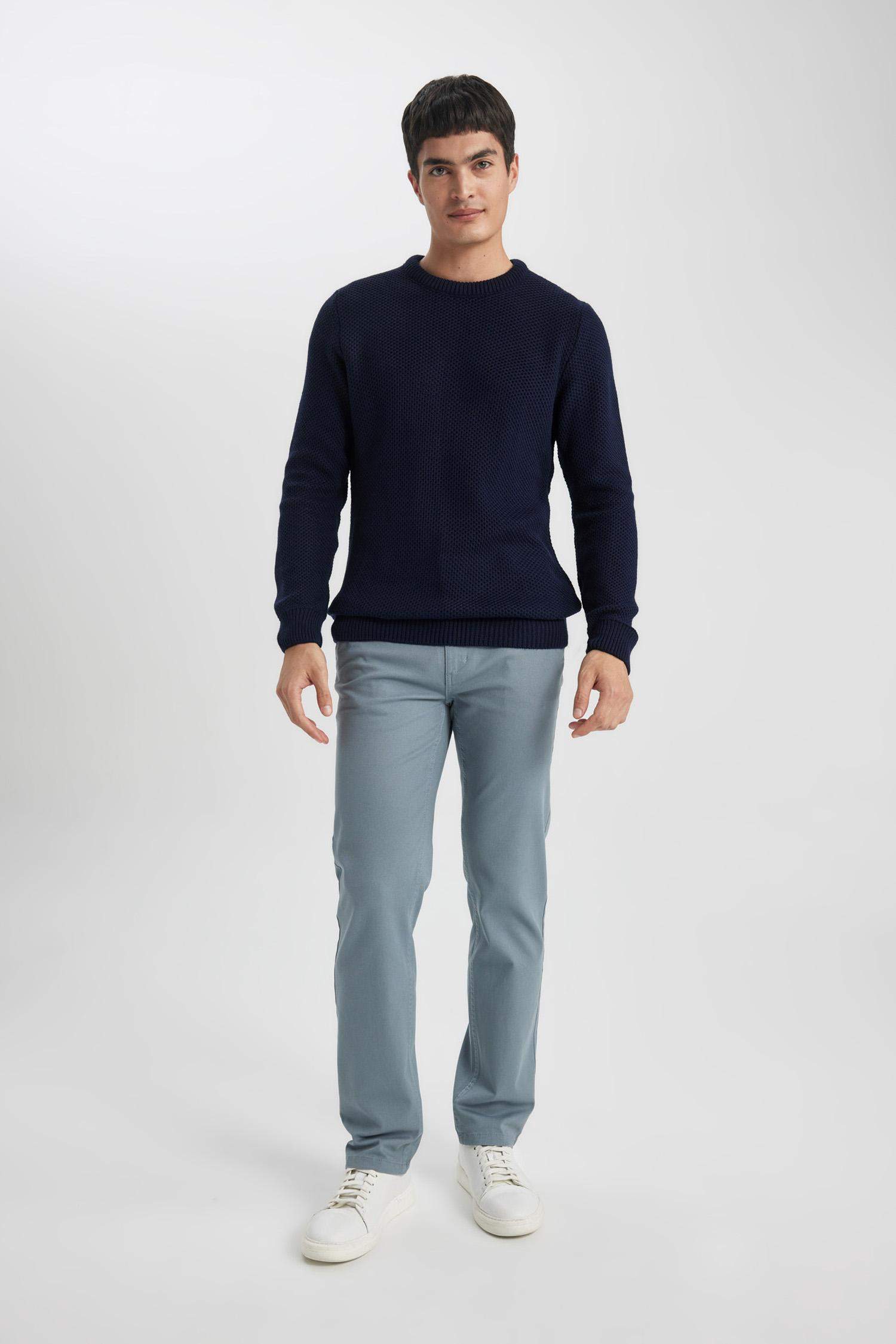 Regular Fit Normal Kesim Gabardin Chino Kanvas Pantolon Yazlık Fermuar Cepli Düz Paça