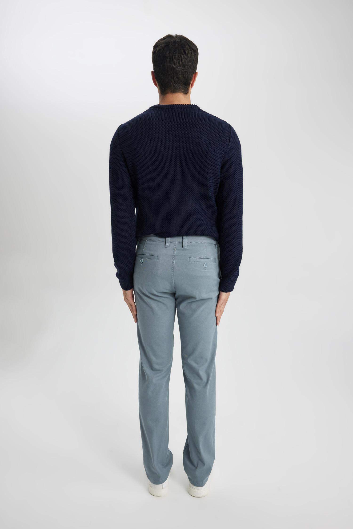 Regular Fit Normal Kesim Gabardin Chino Kanvas Pantolon Yazlık Fermuar Cepli Düz Paça