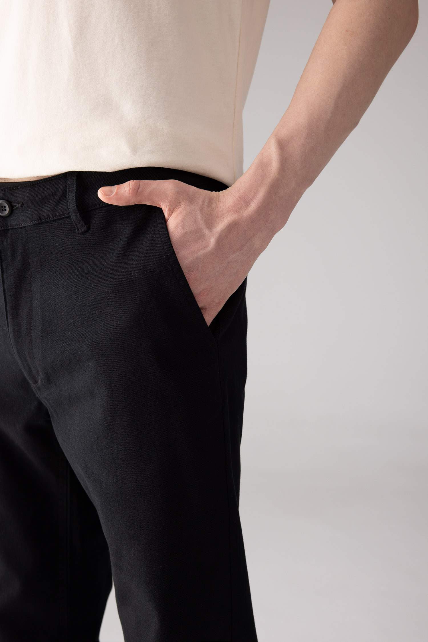 Regular Fit Normal Kesim Gabardin Chino Kanvas Pantolon Yazlık Fermuar Cepli Düz Paça