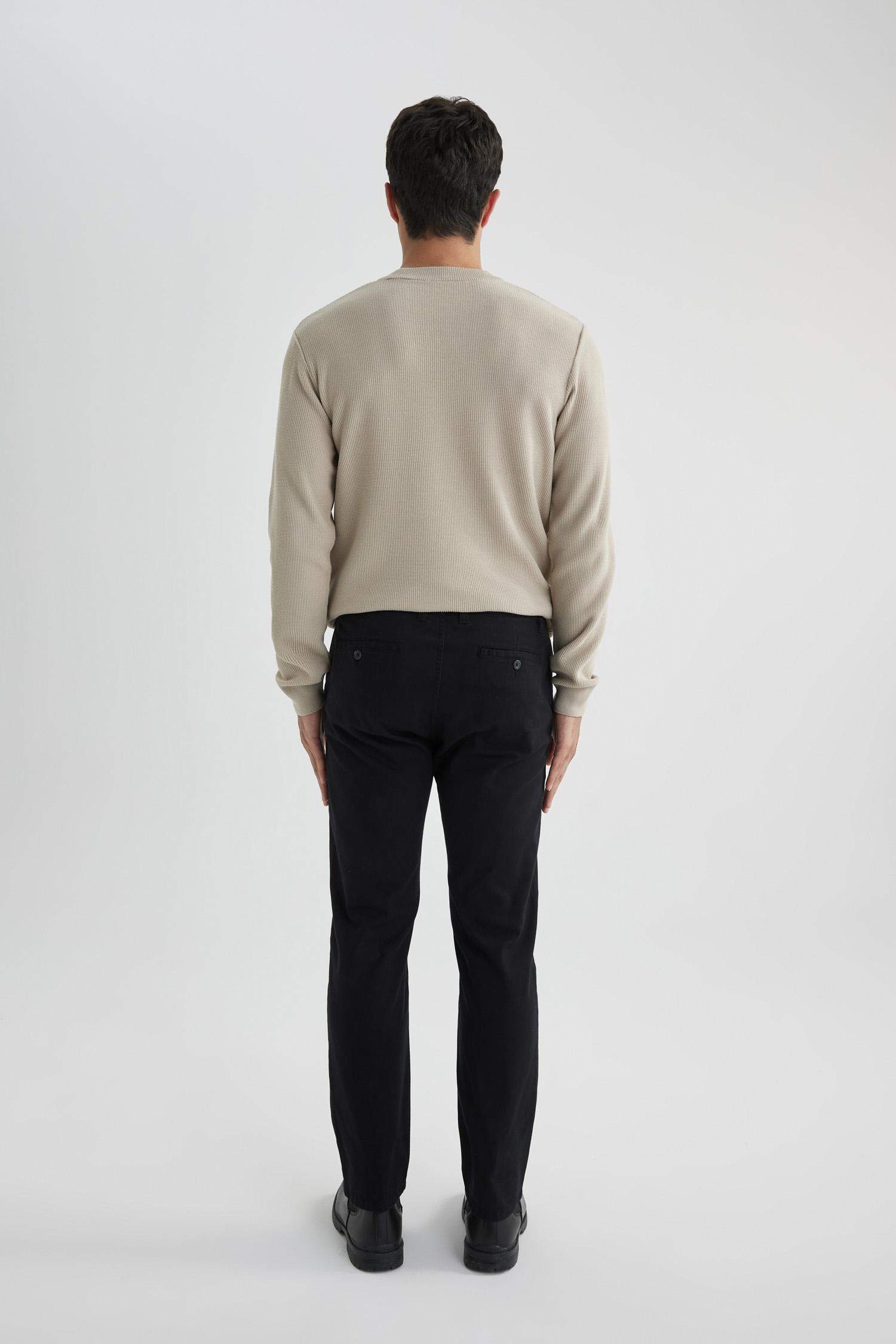 Regular Fit Normal Kesim Gabardin Chino Kanvas Pantolon Yazlık Fermuar Cepli Düz Paça