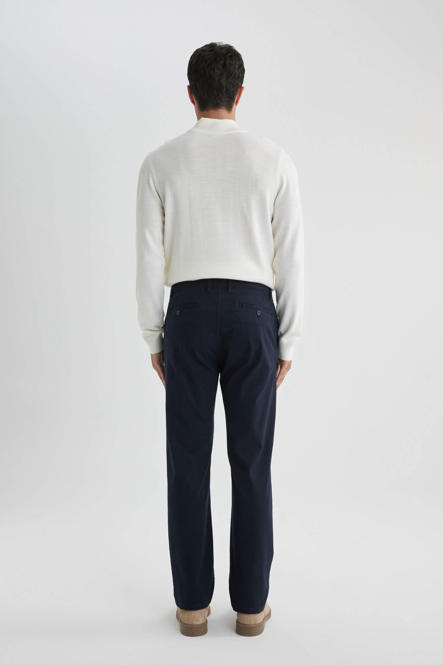 Regular Fit Normal Kesim Gabardin Chino Kanvas Pantolon Yazlık Fermuar Cepli Düz Paça