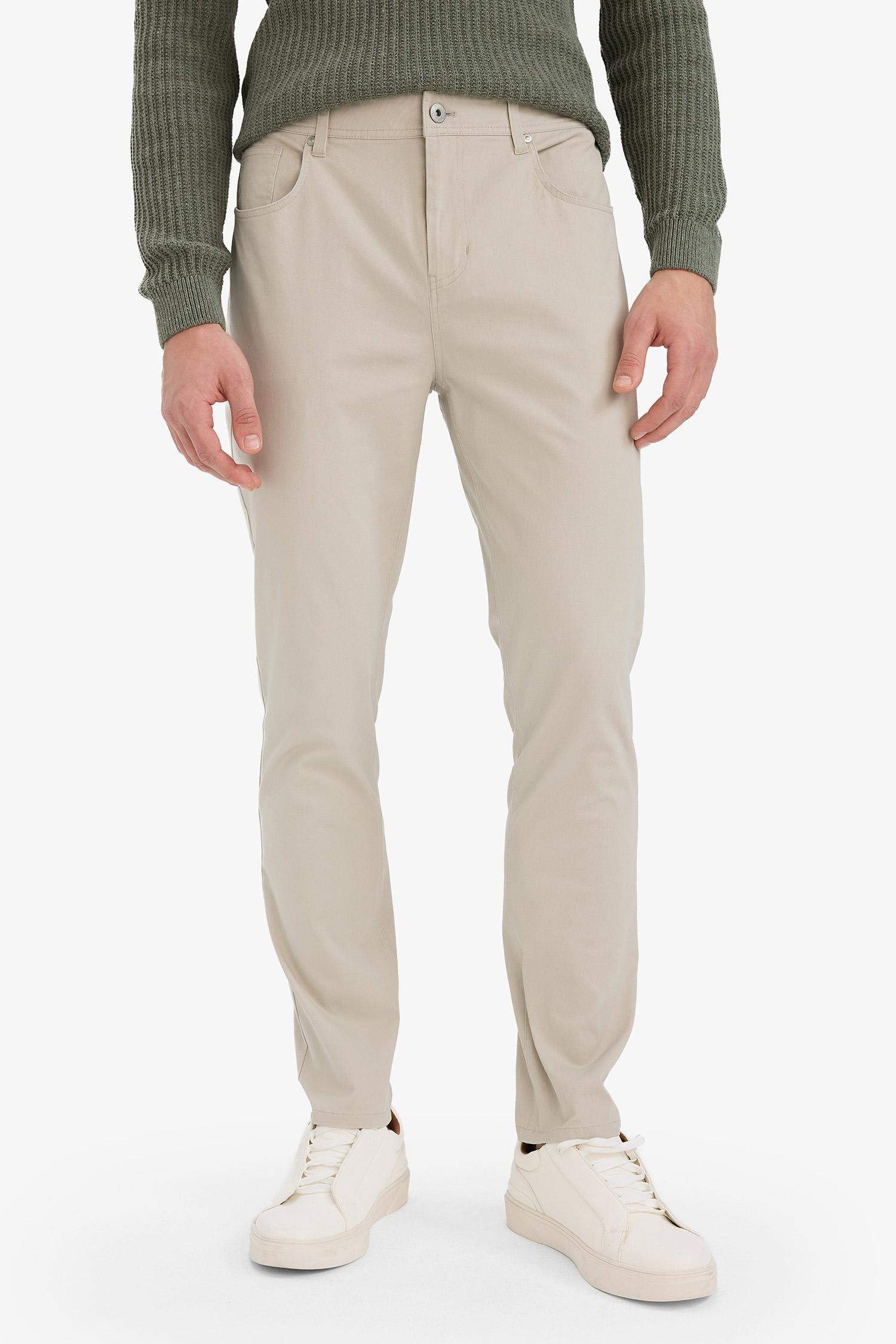 Slim Fit Dar Kesim Dar Paça Cepli Pantolon