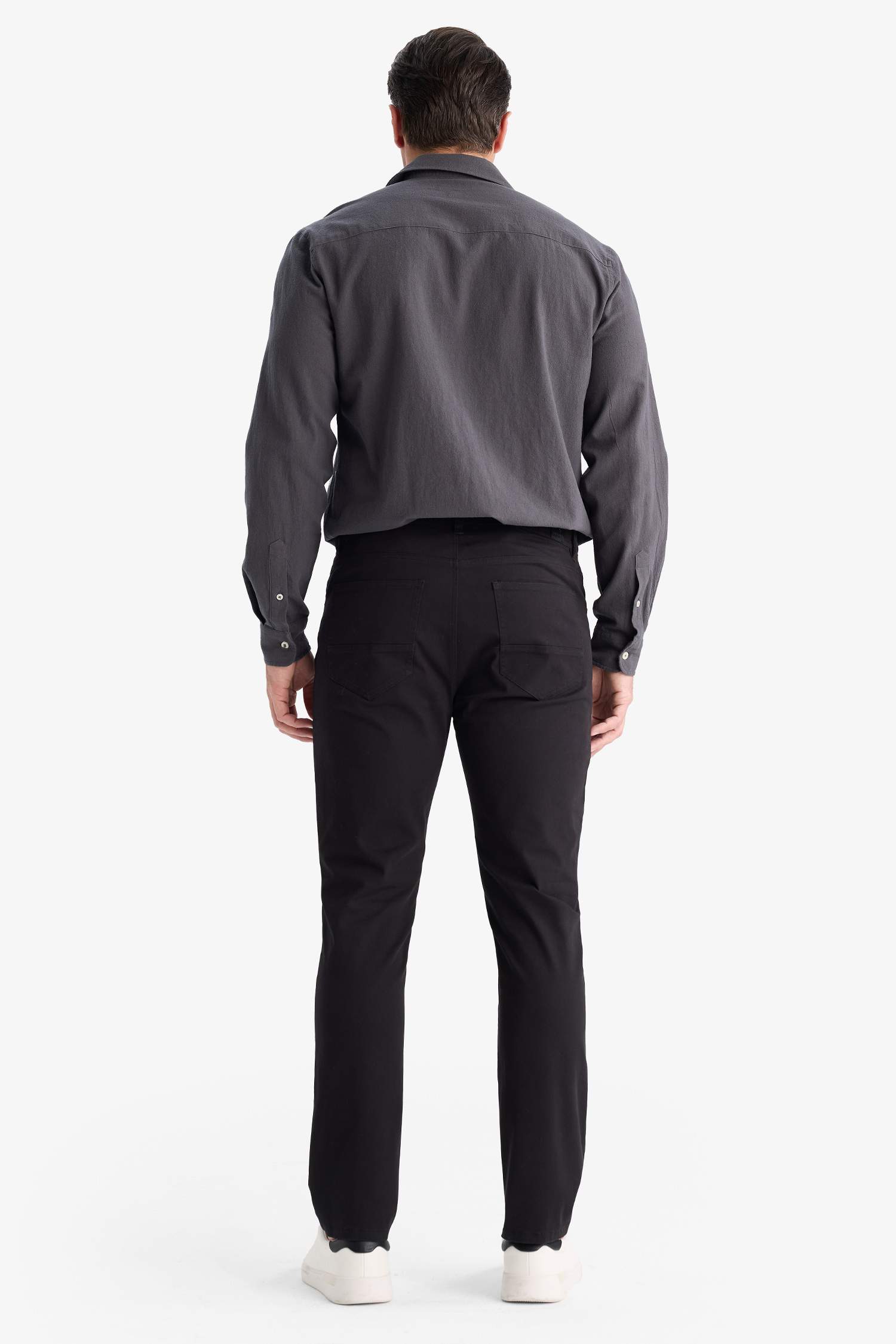 Slim Fit Dar Kesim Dar Paça Cepli Pantolon