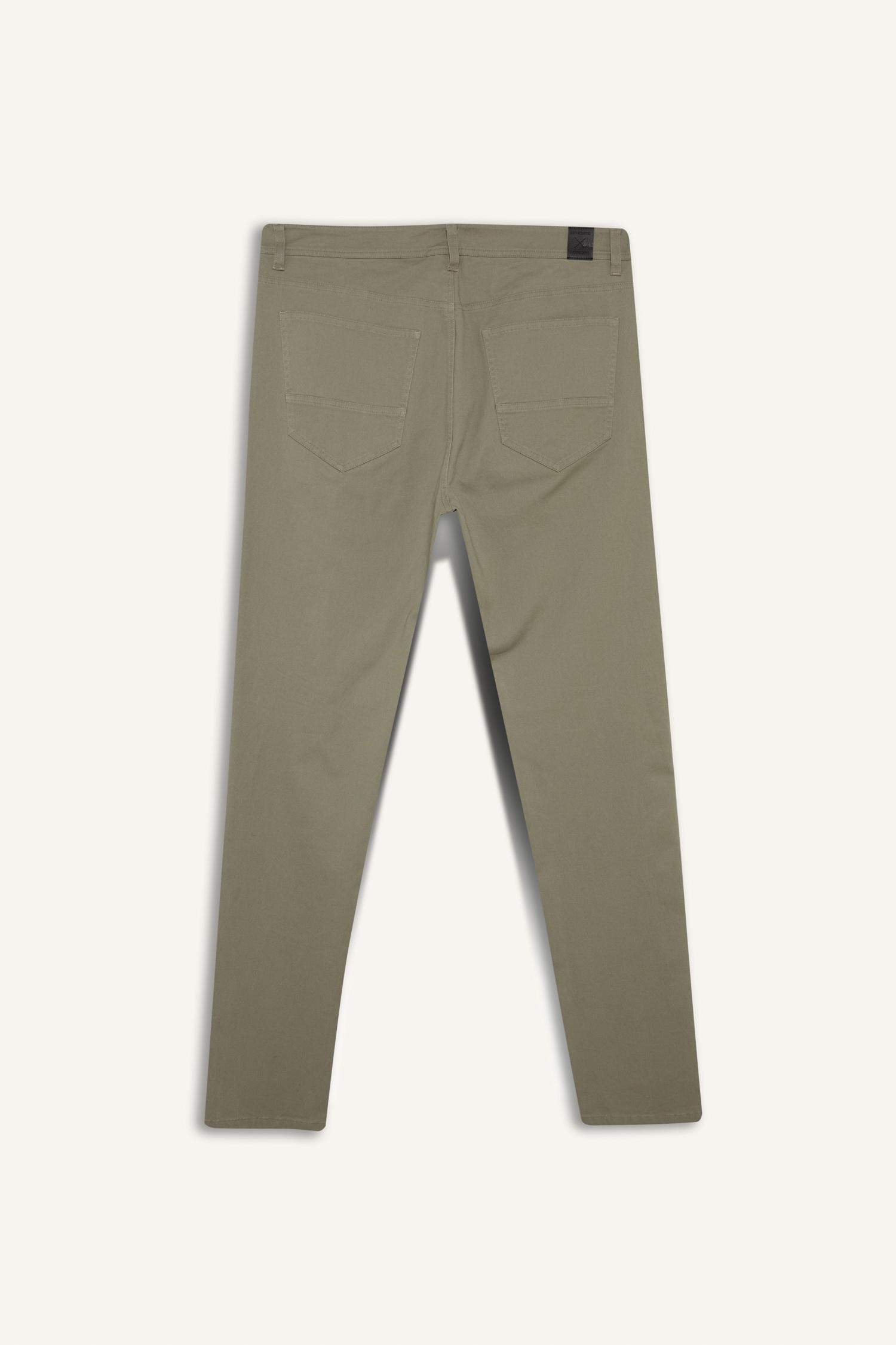 Slim Fit Dar Kesim Dar Paça Cepli Pantolon